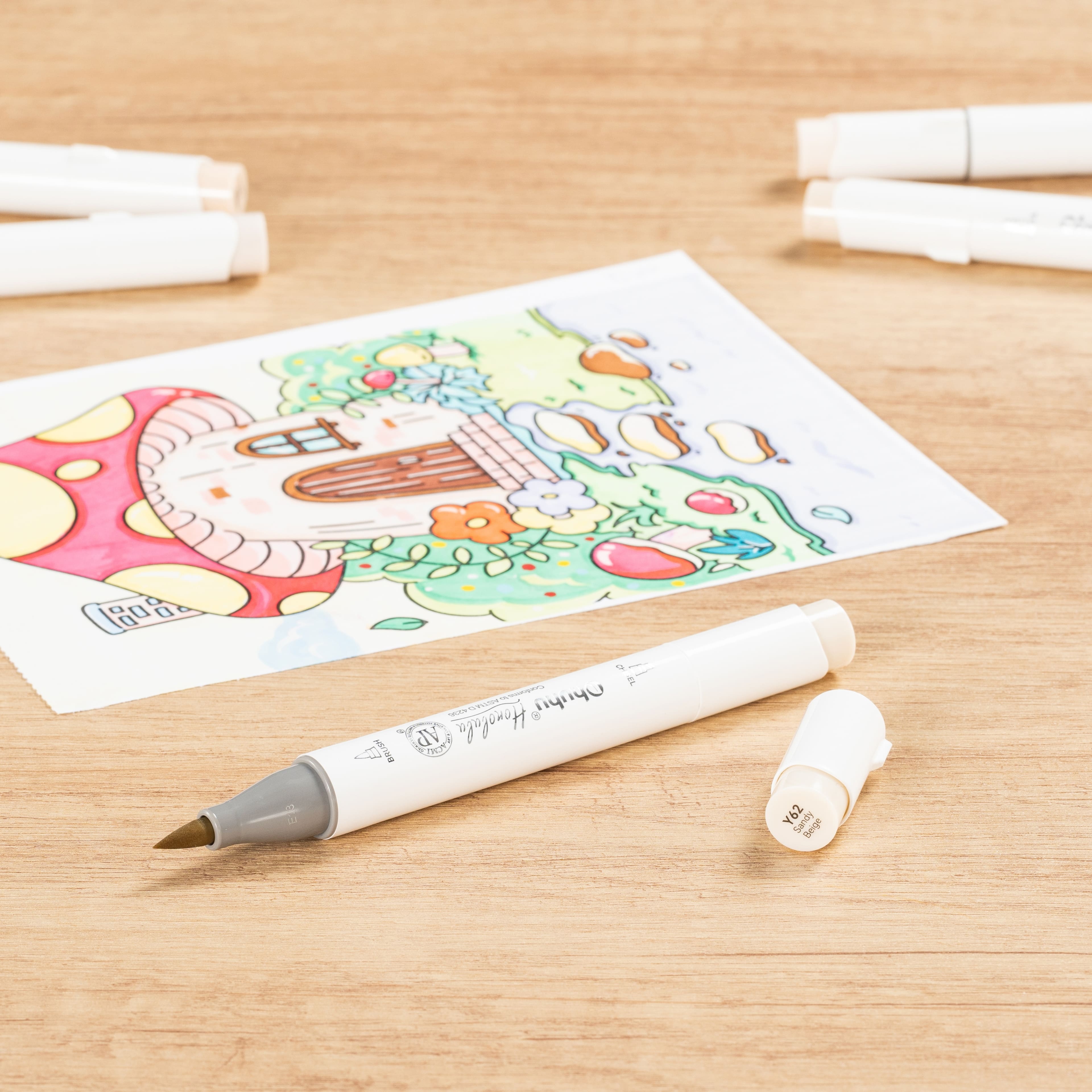 Ohuhu&#xAE; Honolulu Brush &#x26; Chisel Dual Tip Marker