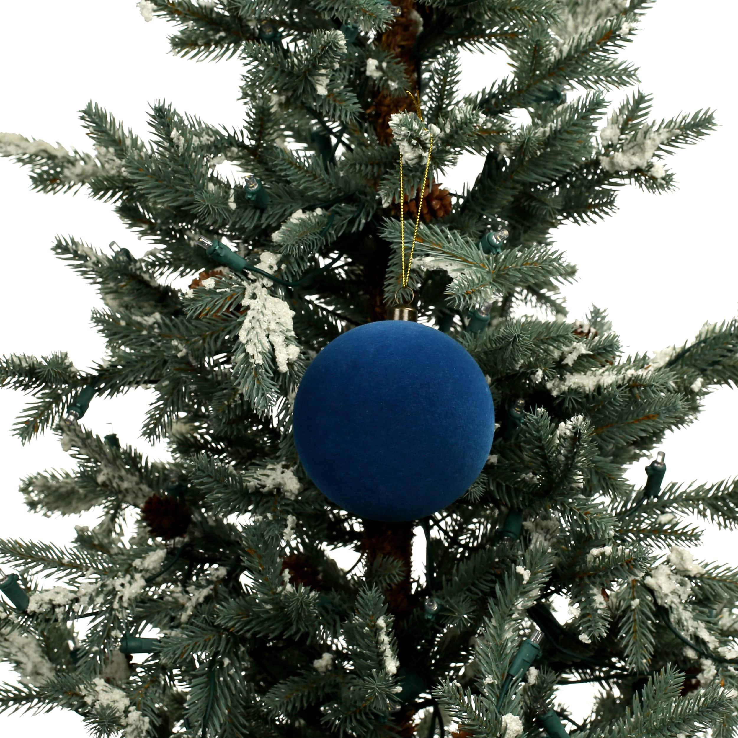 4 Pack 3.8&#x22; Flocked Shatterproof Ball Ornaments by Ashland&#xAE;