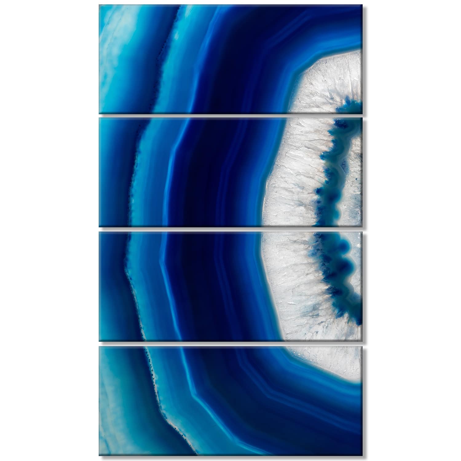Designart - Blue Agate Crystal - Abstract Canvas art print