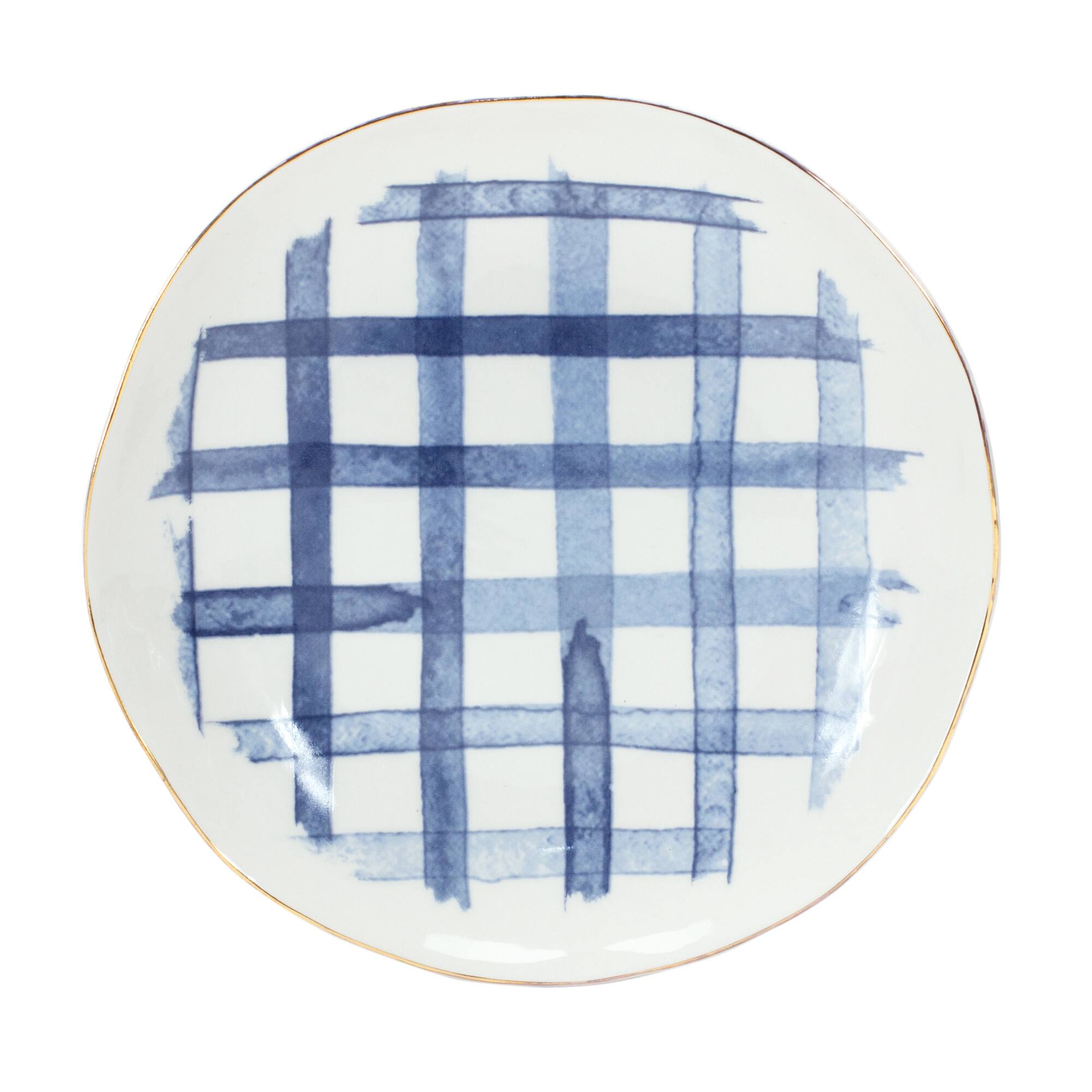7" Coastal Tie-Dye Design Ceramic Plate Set