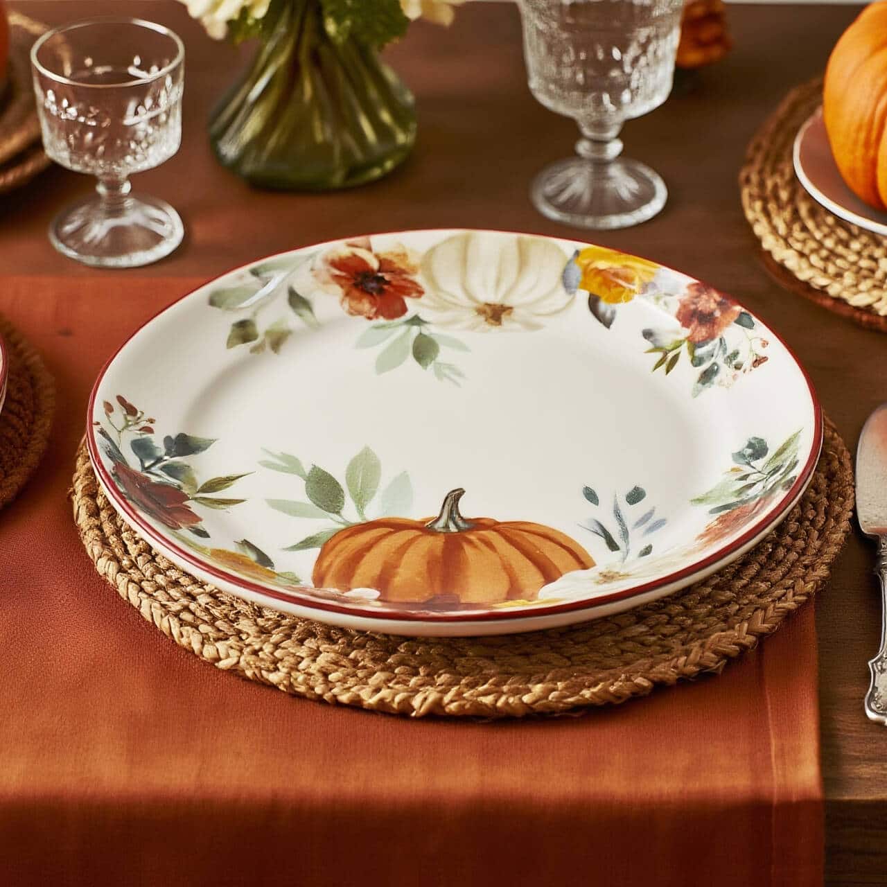 8.5" Pumpkin & Fall Florals Salad Plate by Ashland®