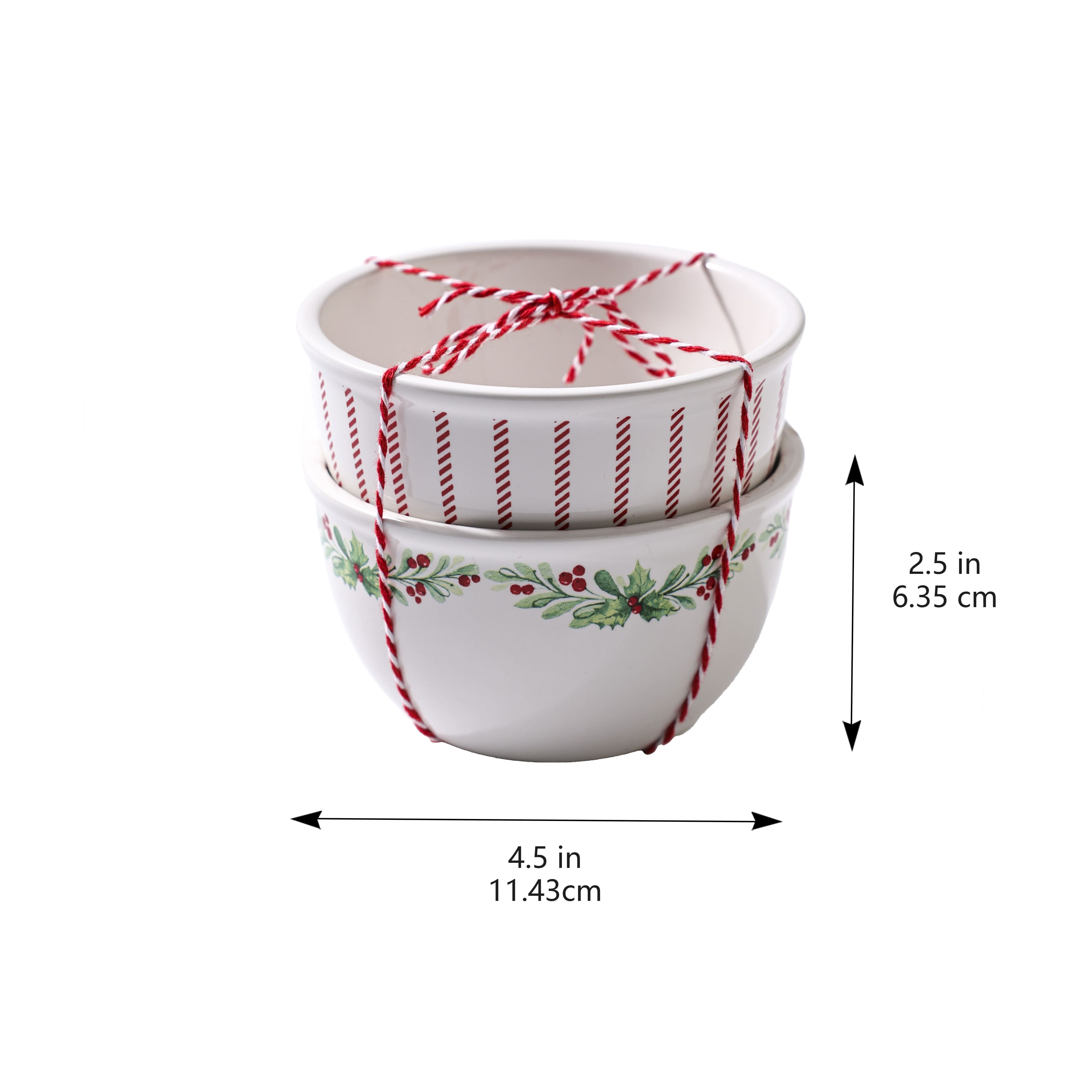 4.5&#x22; Ceramic Christmas Bowl Set by Ashland&#xAE;