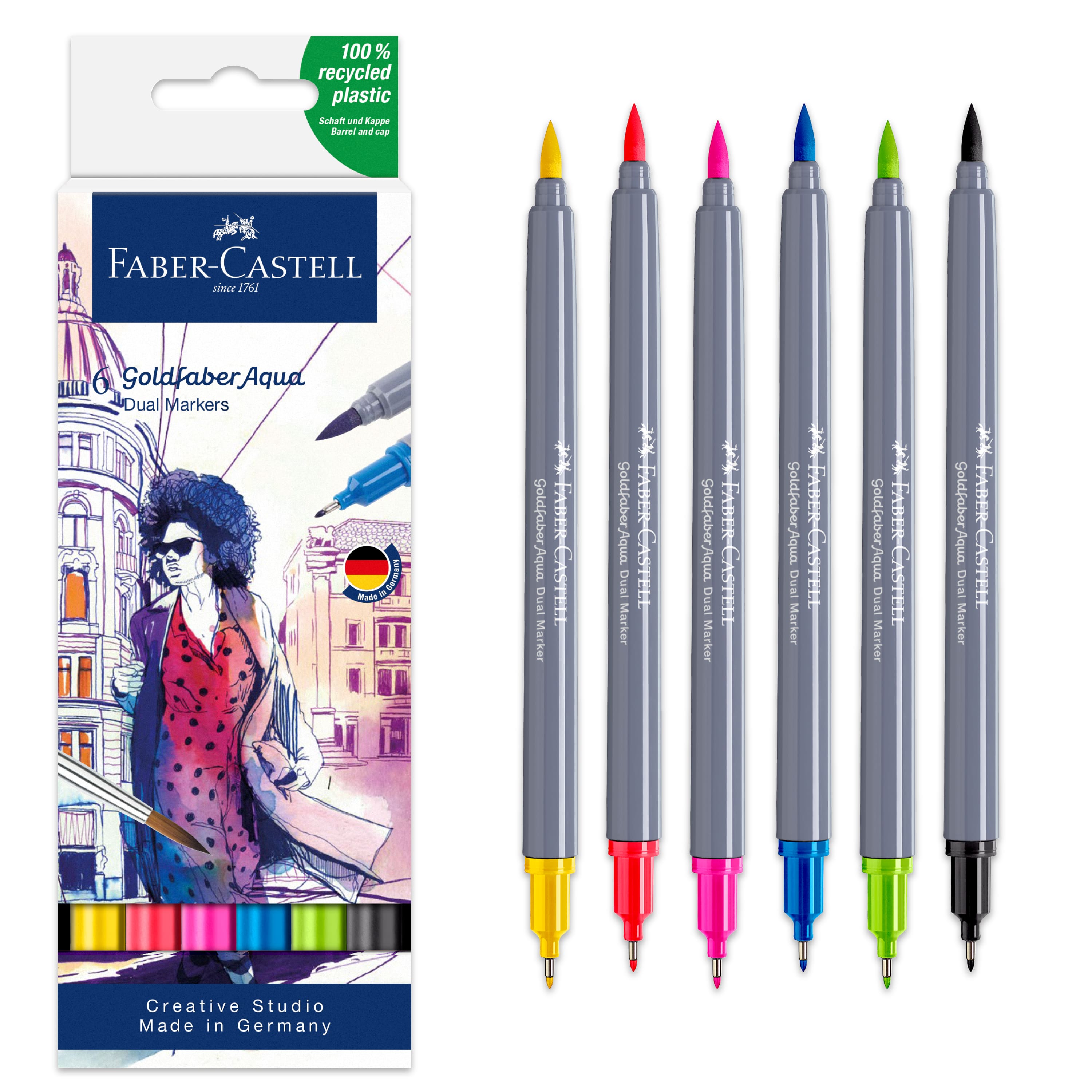 Faber-Castell&#xAE; Goldfaber Aqua Basic Shades Dual-Tip Marker Set