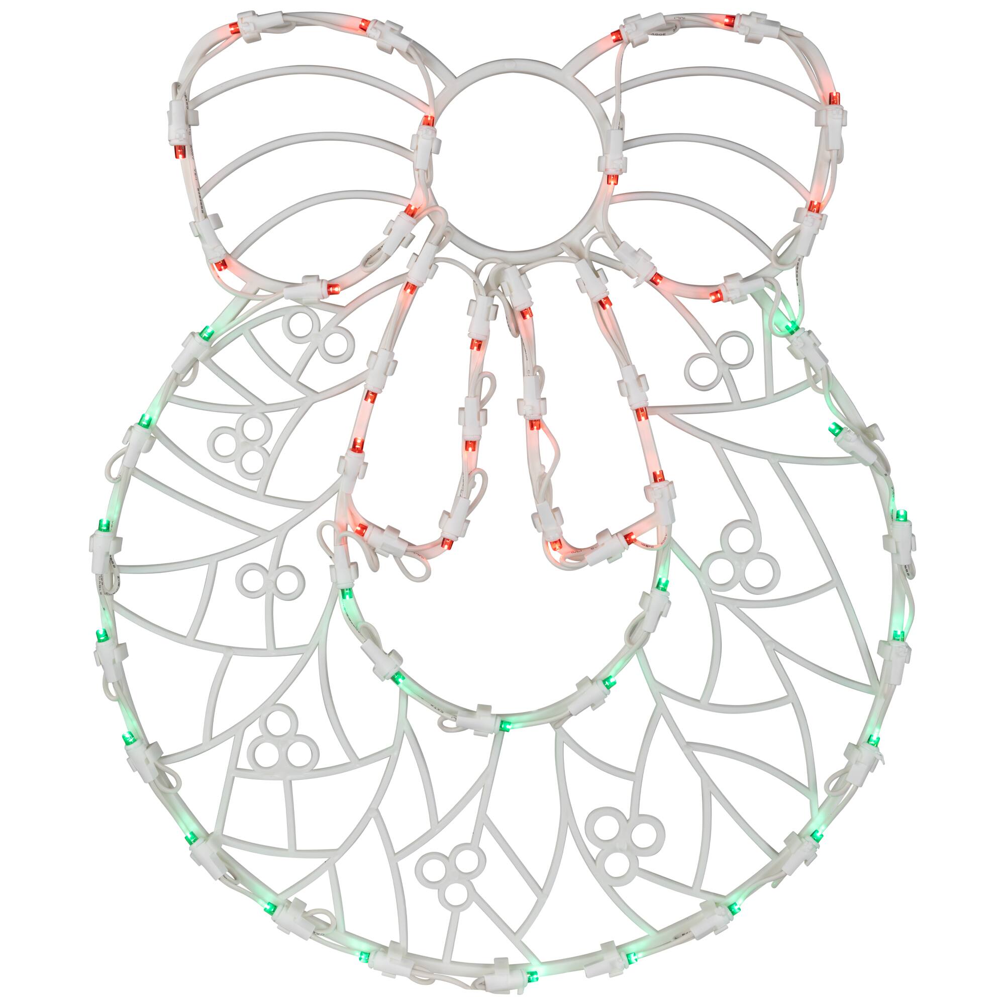 16&#x22; White &#x26; Clear LED Lighted Wreath Christmas Window Silhouette Decoration