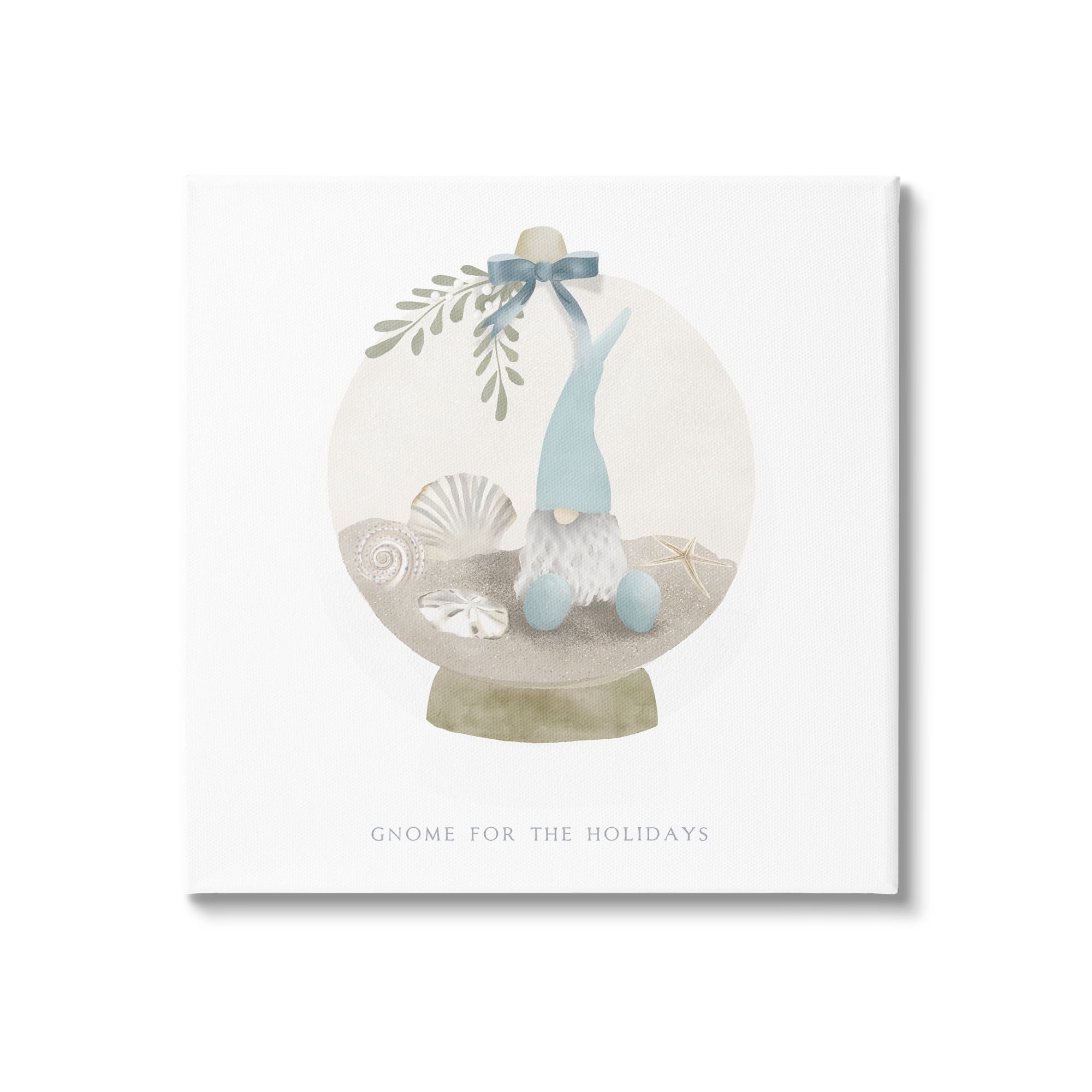 Stupell Industries Gnome For The Holidays Seashells Canvas Wall Art