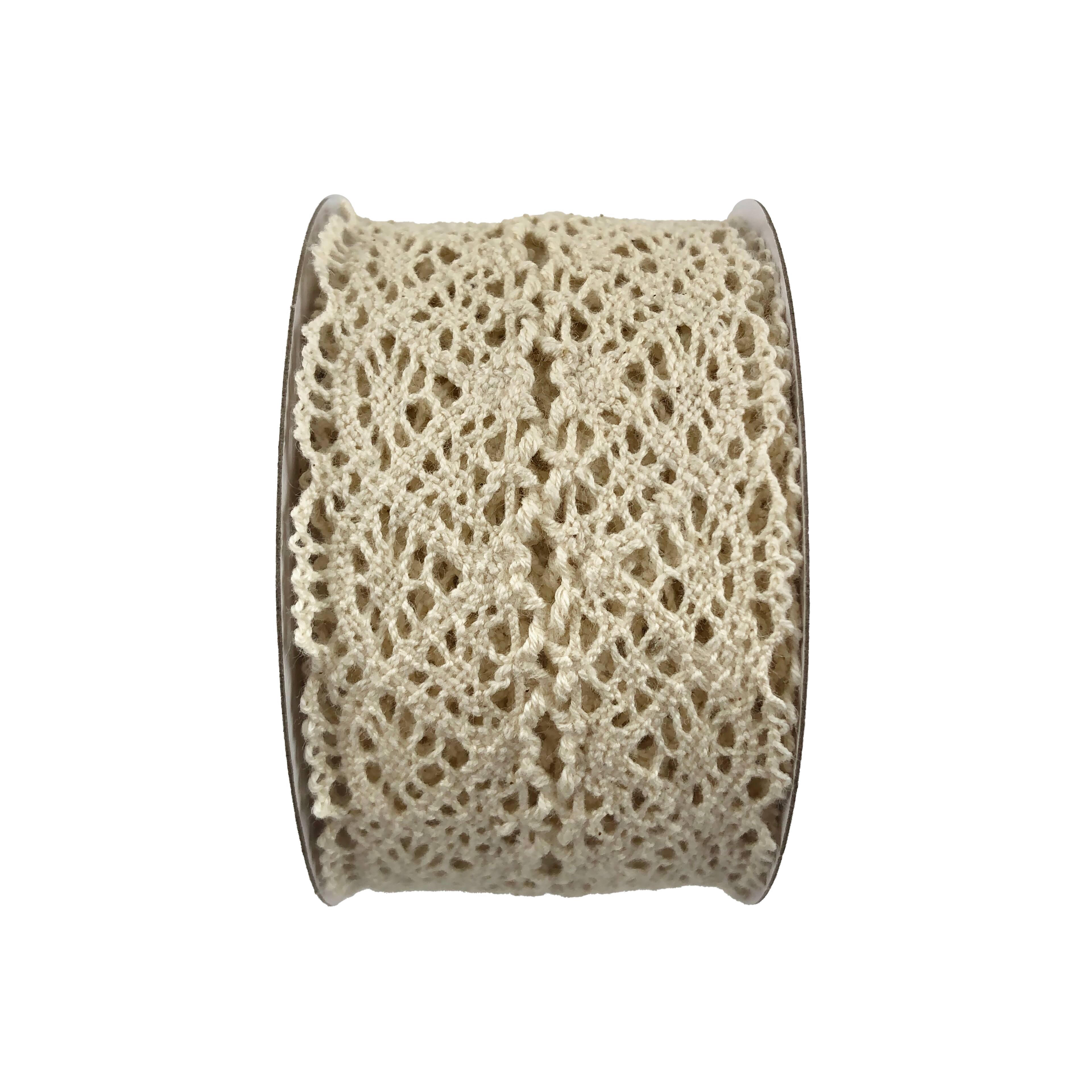 12 Pack: 1.75" x 3yd. Ivory Lace Crochet Ribbon by Celebrate It®