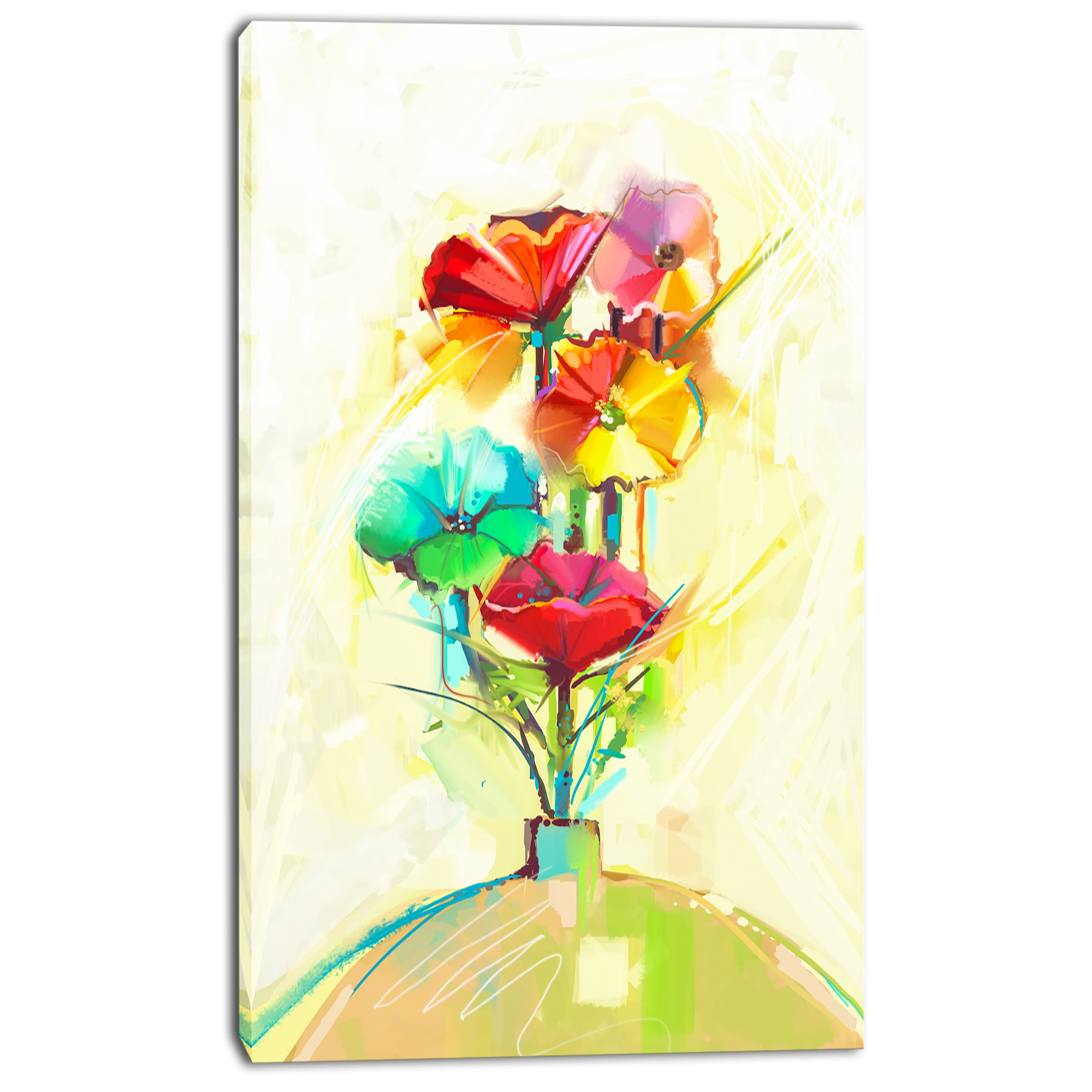 Designart - Spring Flowers Bouquet in a Vase - Large Floral Canvas Art Print