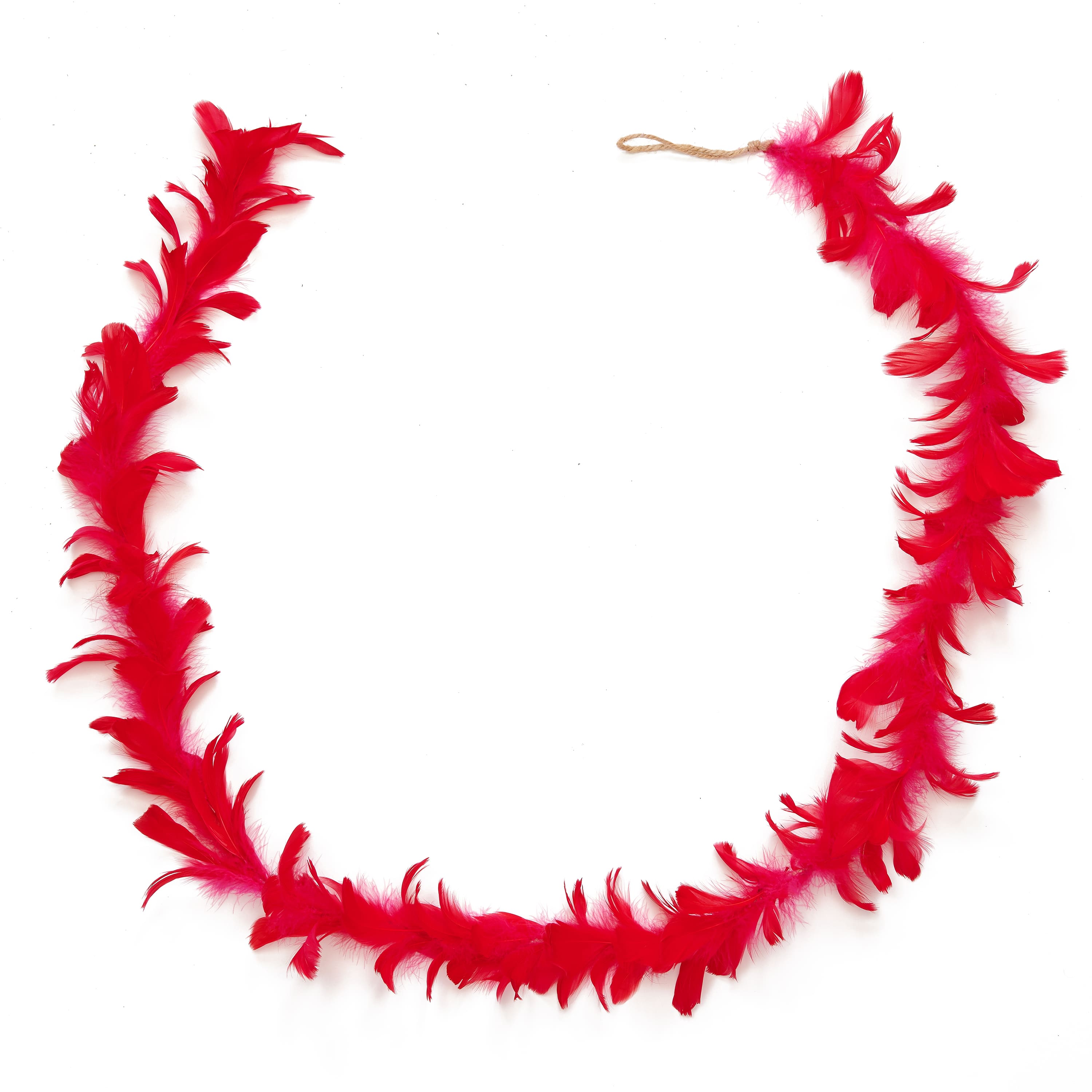 71" Red Feather Garland