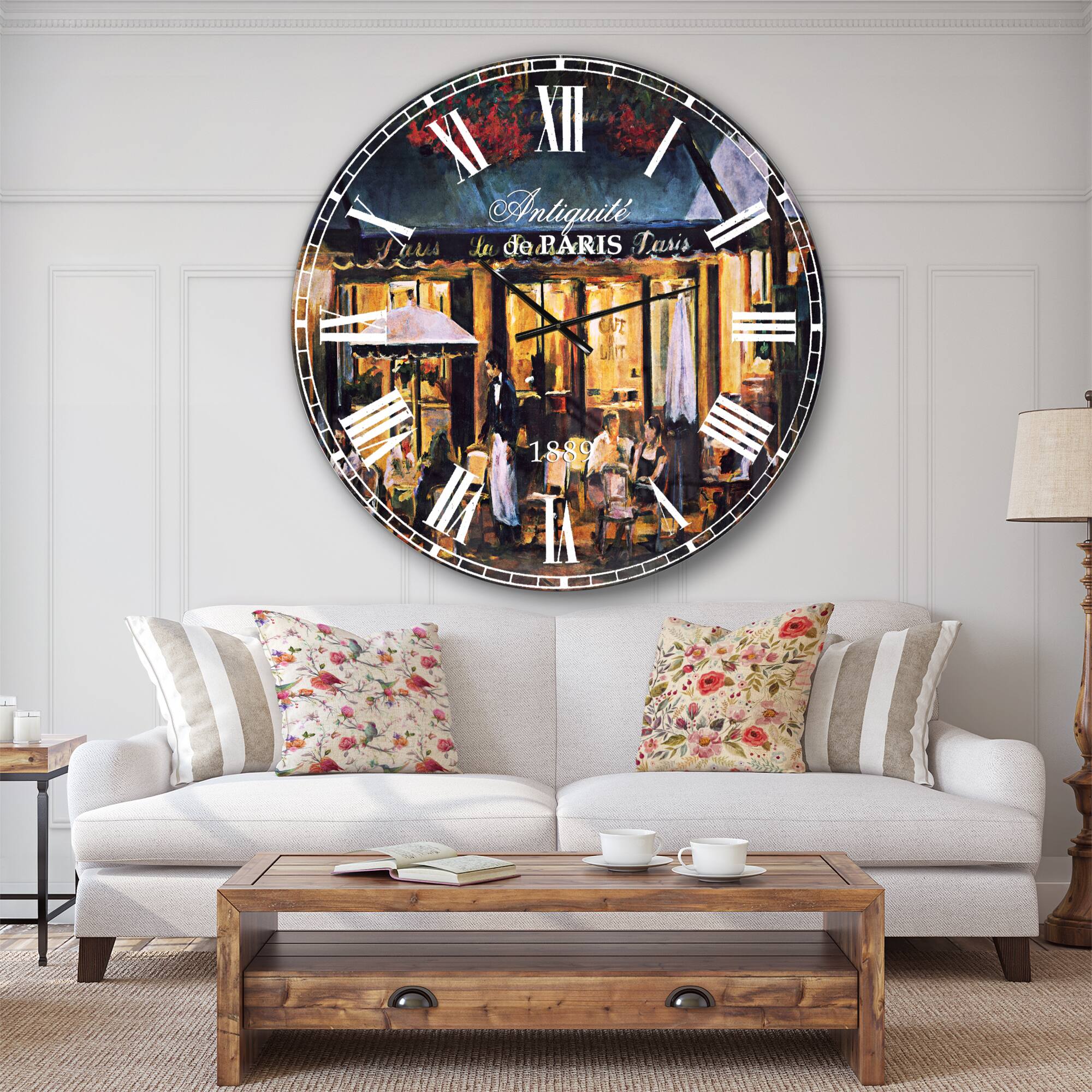 Designart &#x27;La Brasserie Of Champs-&#xC9;lys&#xE9;es Paris Traditional Wall Clock