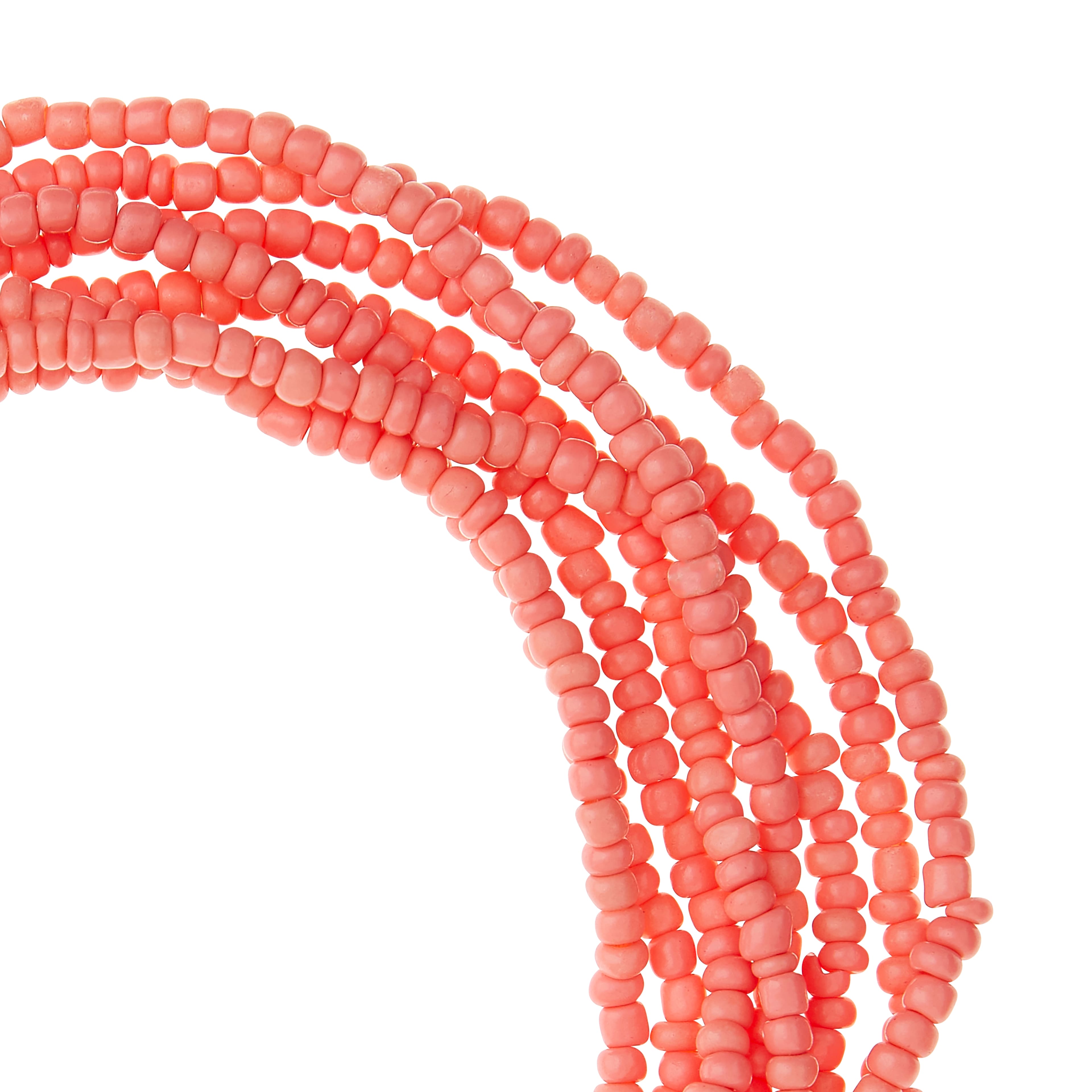 12 Pack: Coral Glass Medium Rondelle Seed Beads, 6/0 by Bead Landing&#x2122;