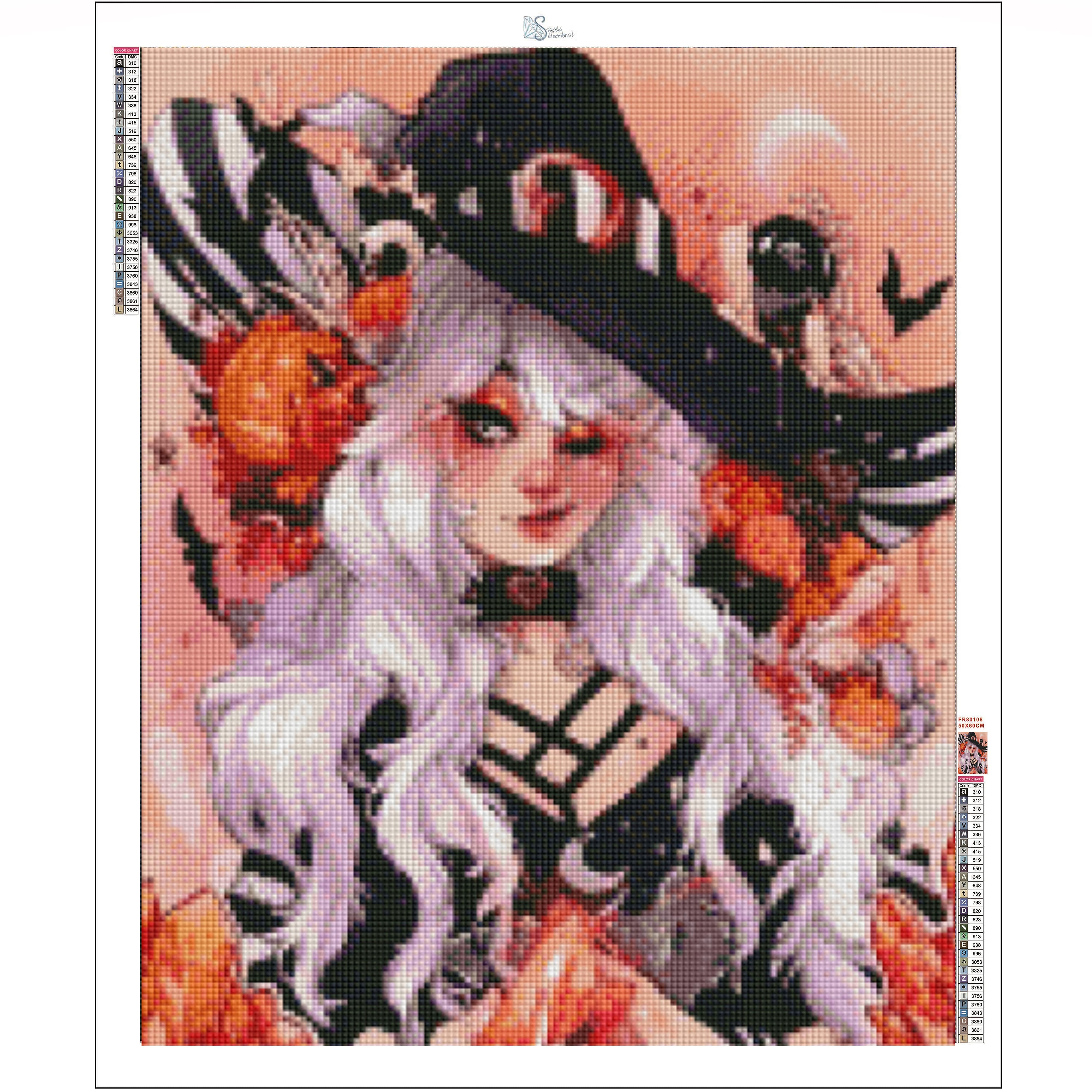 Sparkly Selections Halloween Witch Diamond Painting Kit, Round Diamonds