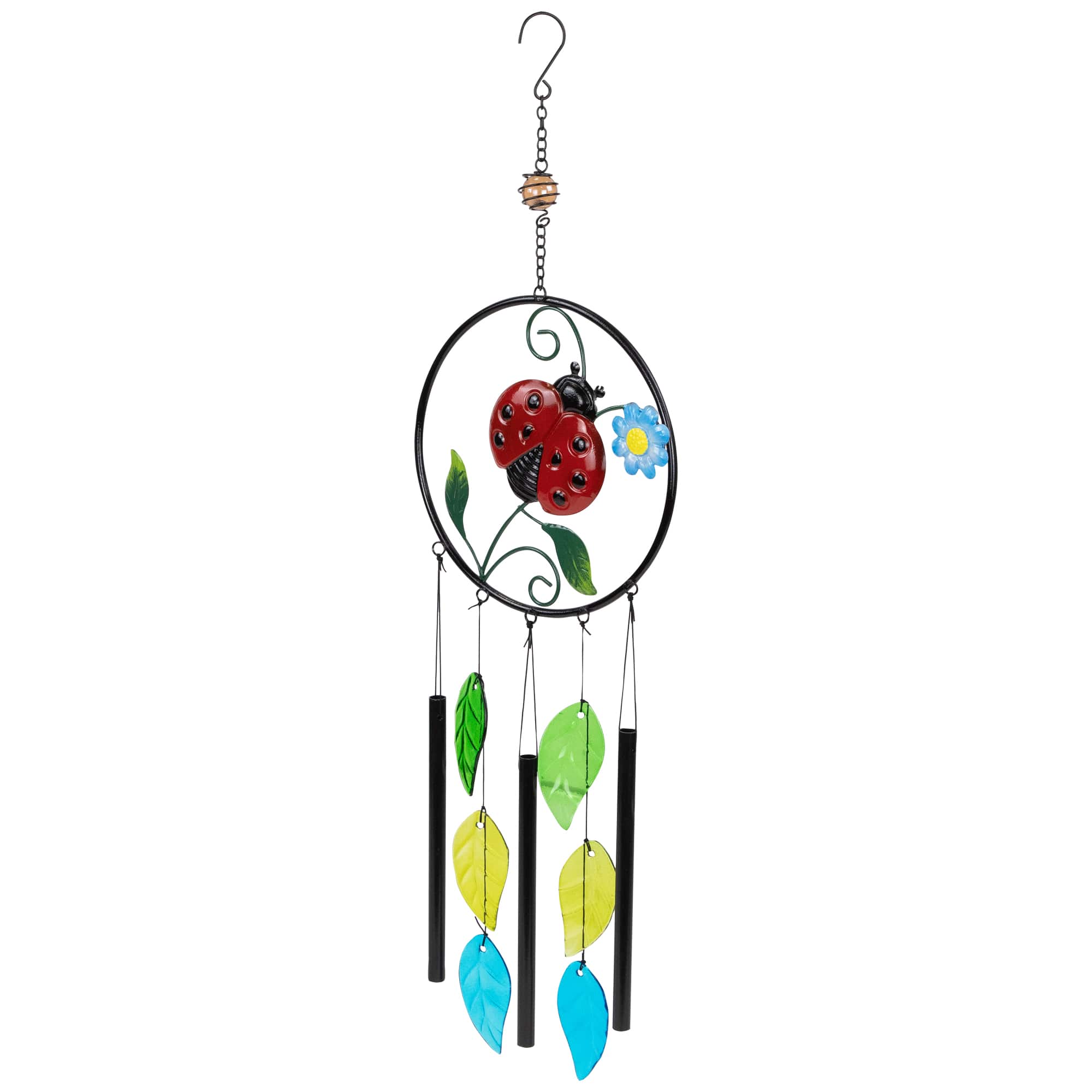27.5&#x22; Ladybug Dreamcatcher Outdoor Garden Windchime