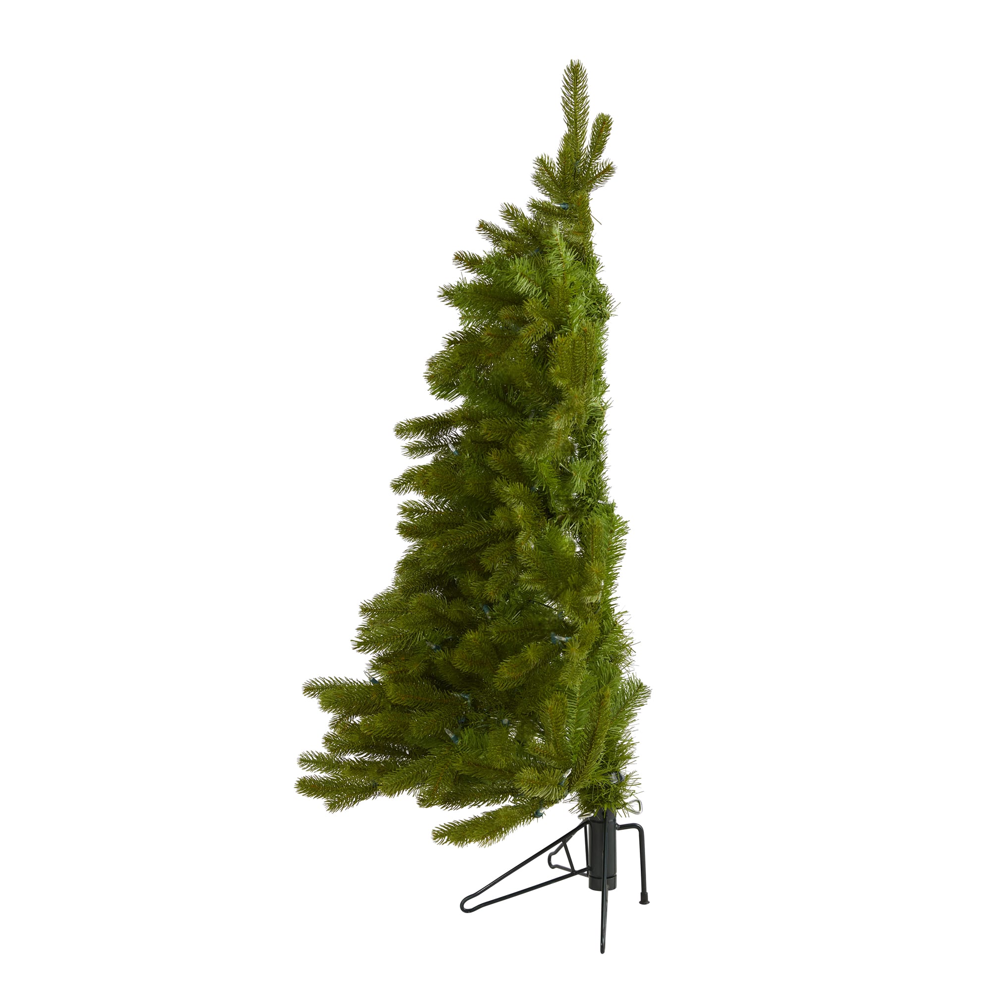 4ft. Pre-Lit Cambridge Spruce Flat Back Artificial Christmas Tree with Warm White Multifunction LED Lights