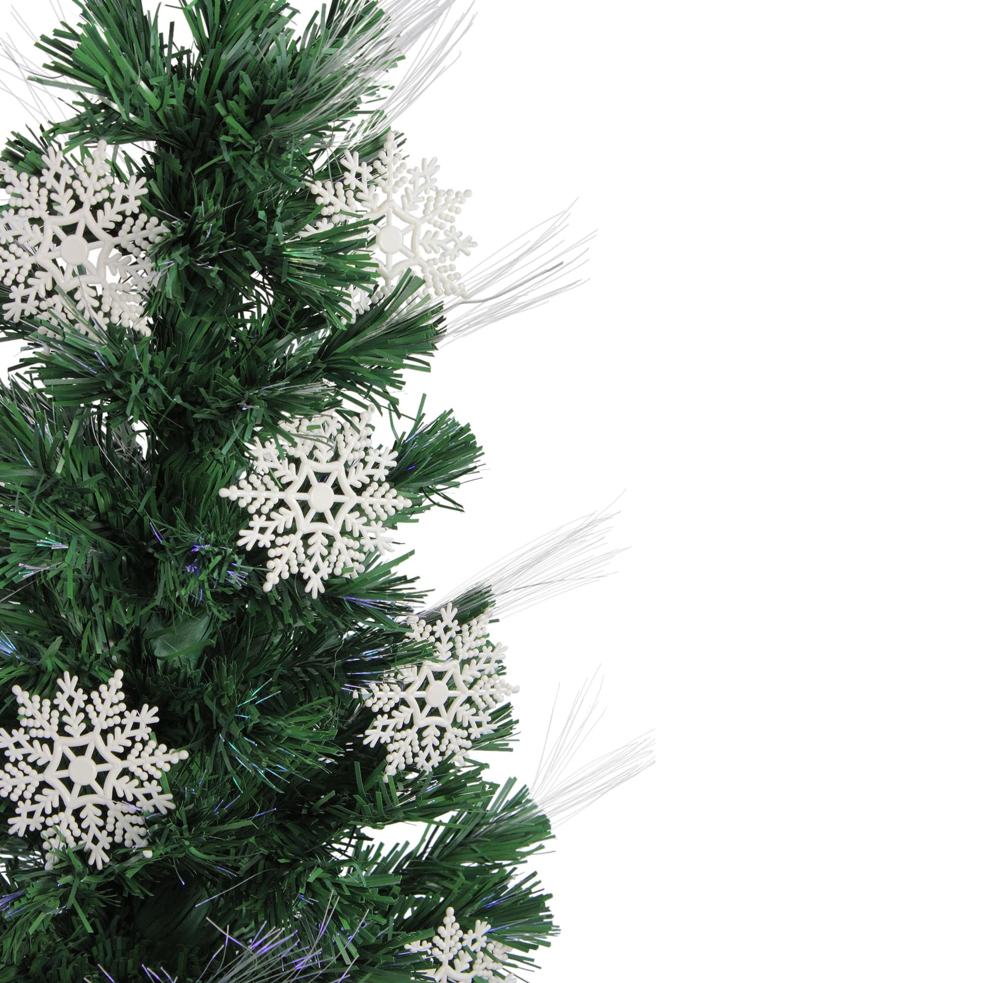 3ft. Fiber Optic Color Changing Artificial Christmas Tree with White Snowflakes
