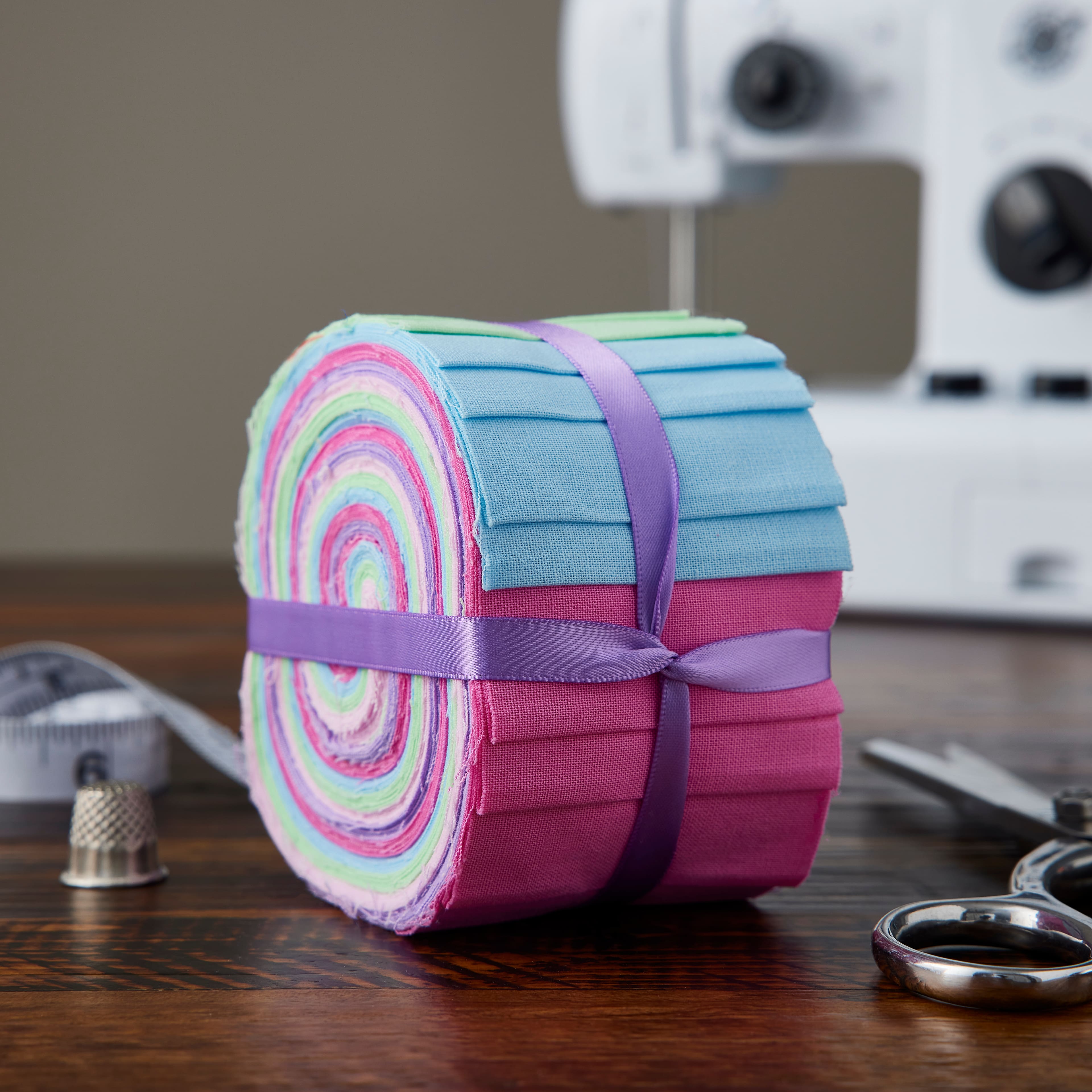 Pastel Solid Cotton Fabric Strips by Loops & Threads™