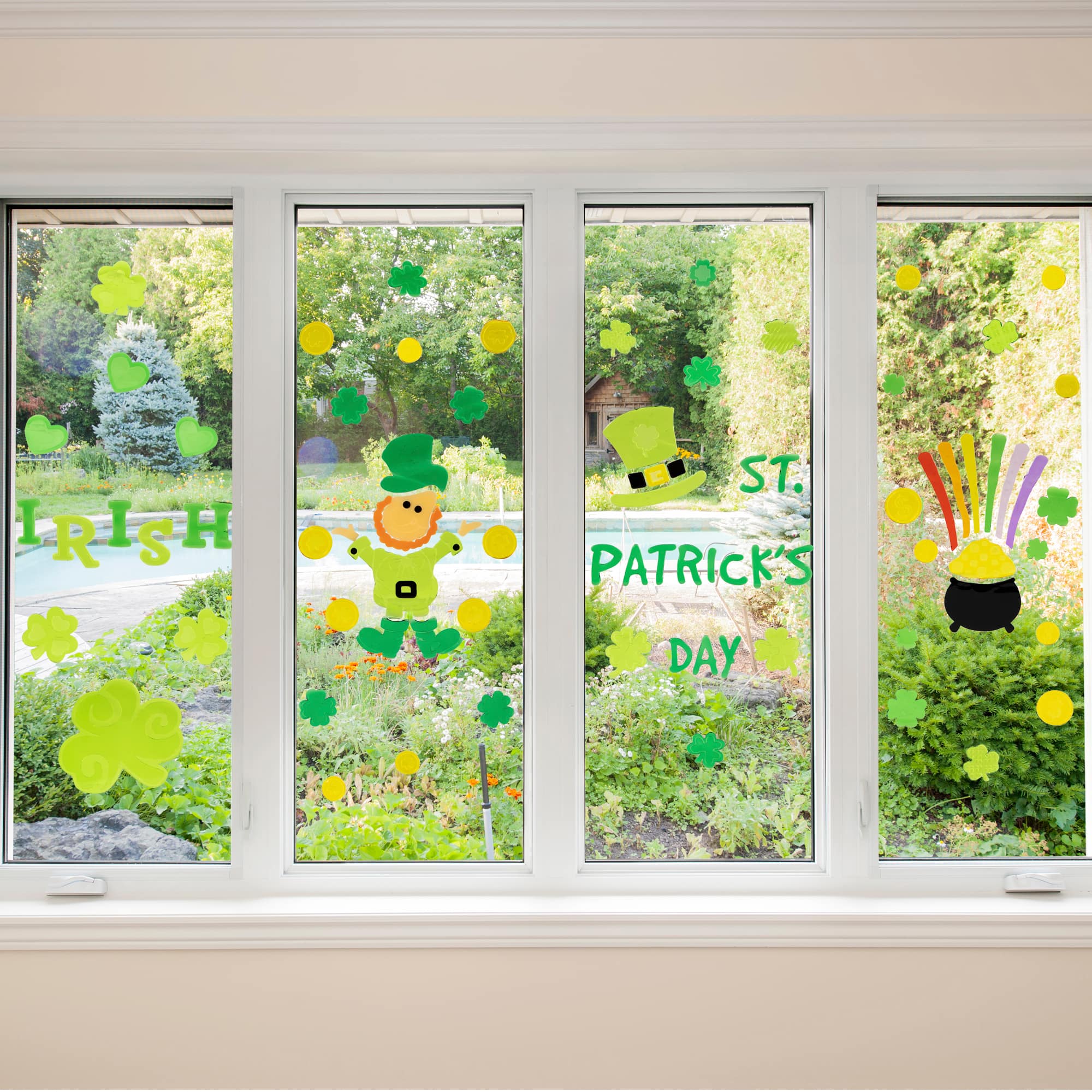 St. Patrick&#x27;s Day Gel Window Clings Set