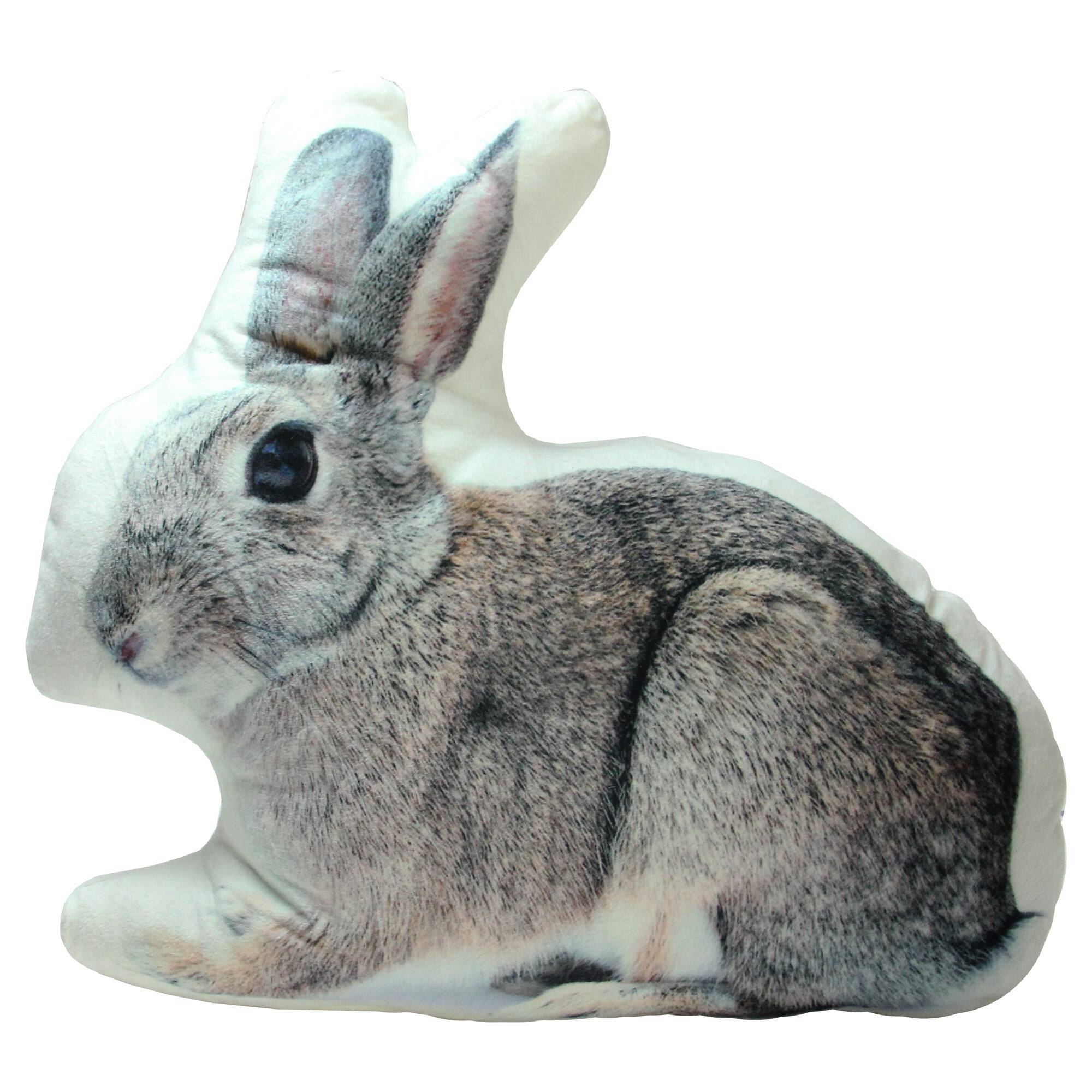 16" x 14" Brown & Black Bunny Rabbit Throw Pillow