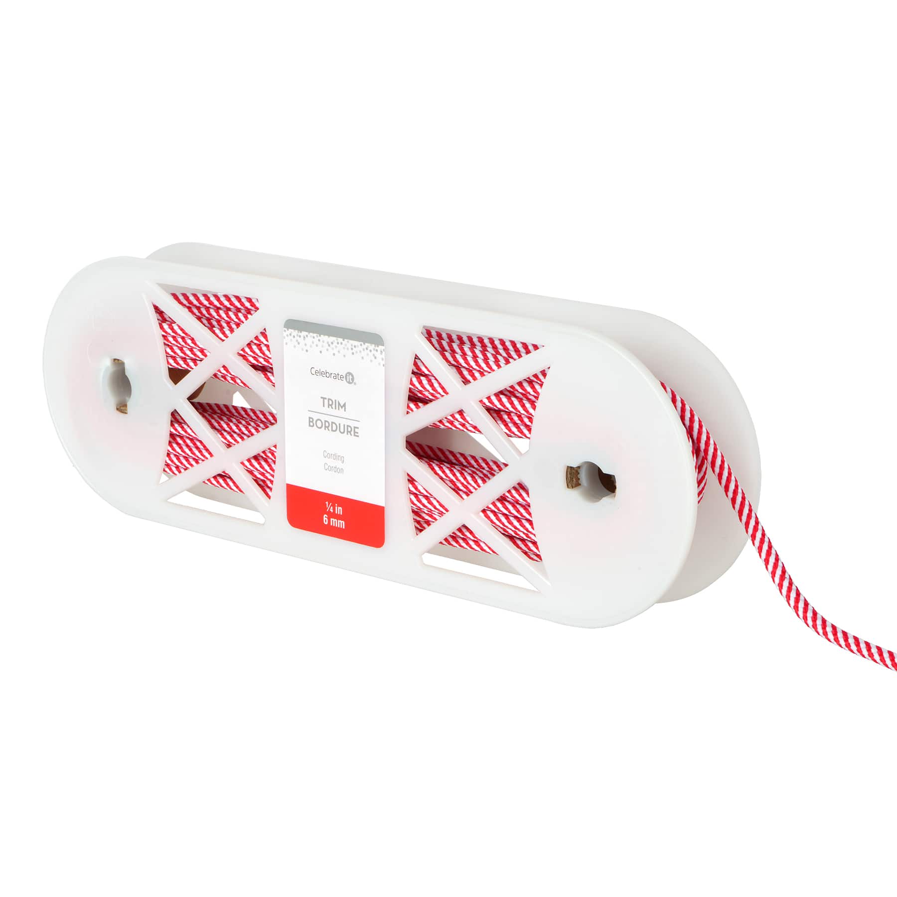 1/4&#x22; Red &#x26; White Cording Trim by Celebrate It&#xAE;