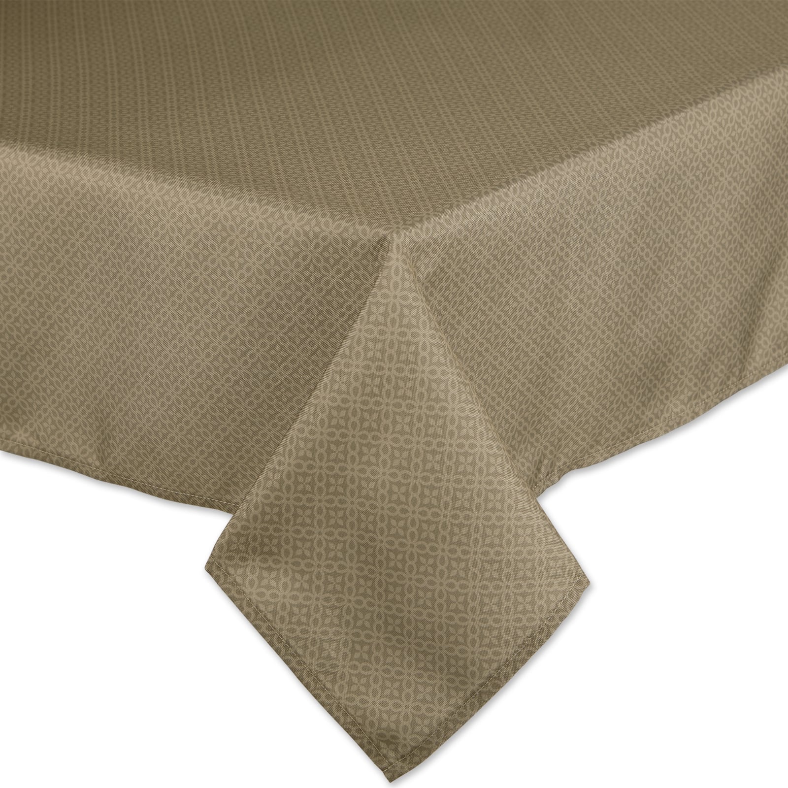 Stone Tonal Lattice Print Outdoor Tablecloth With Zipper 60" x 84"