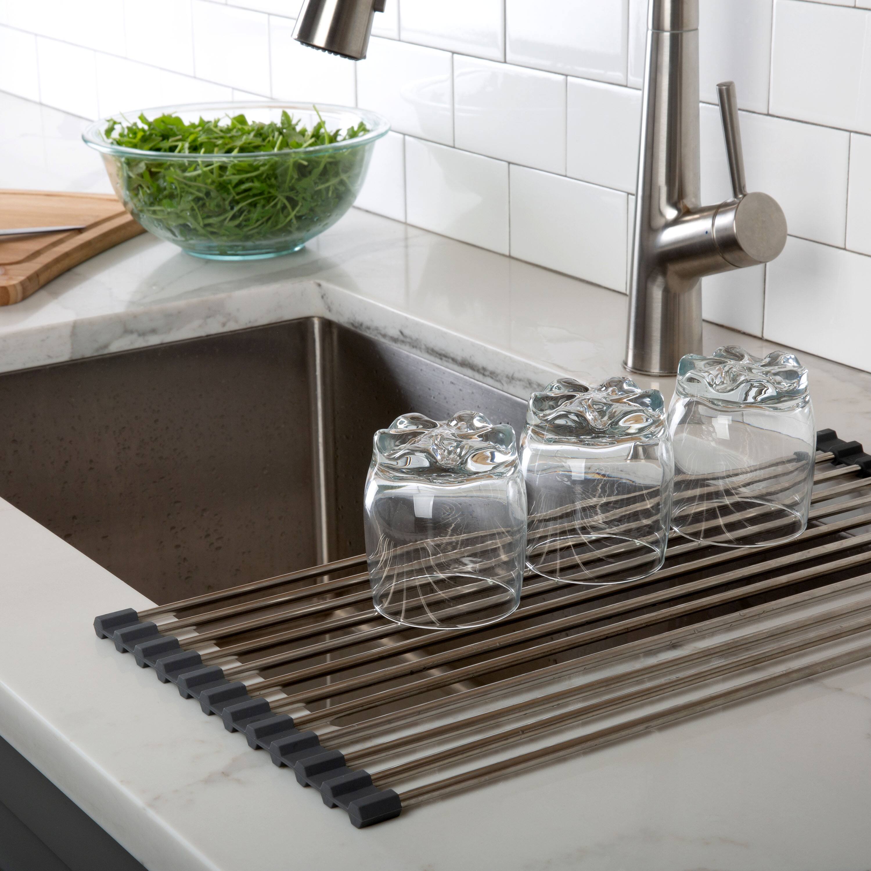 Kitchen Details Roll Up Over the Sink Drying Rack