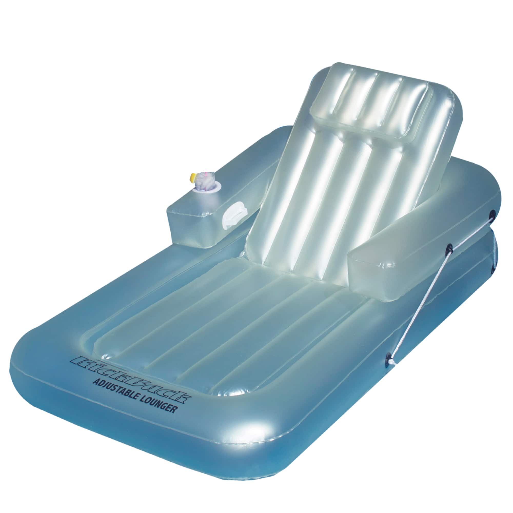 74" Inflatable Light Blue Water Sports Kickback Adjustable Lounger Raft
