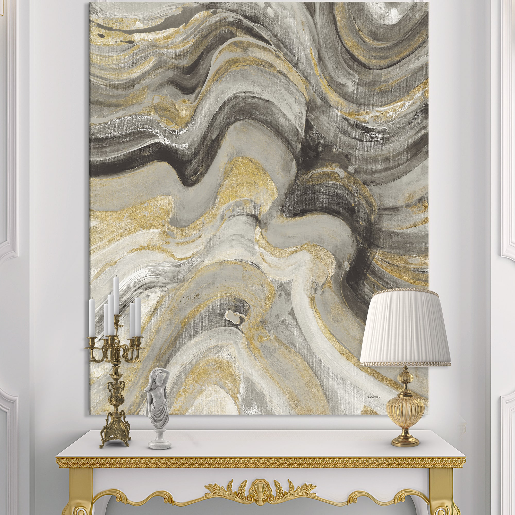 Designart - Glam Gold Canion - Modern & Transitional Canvas Art