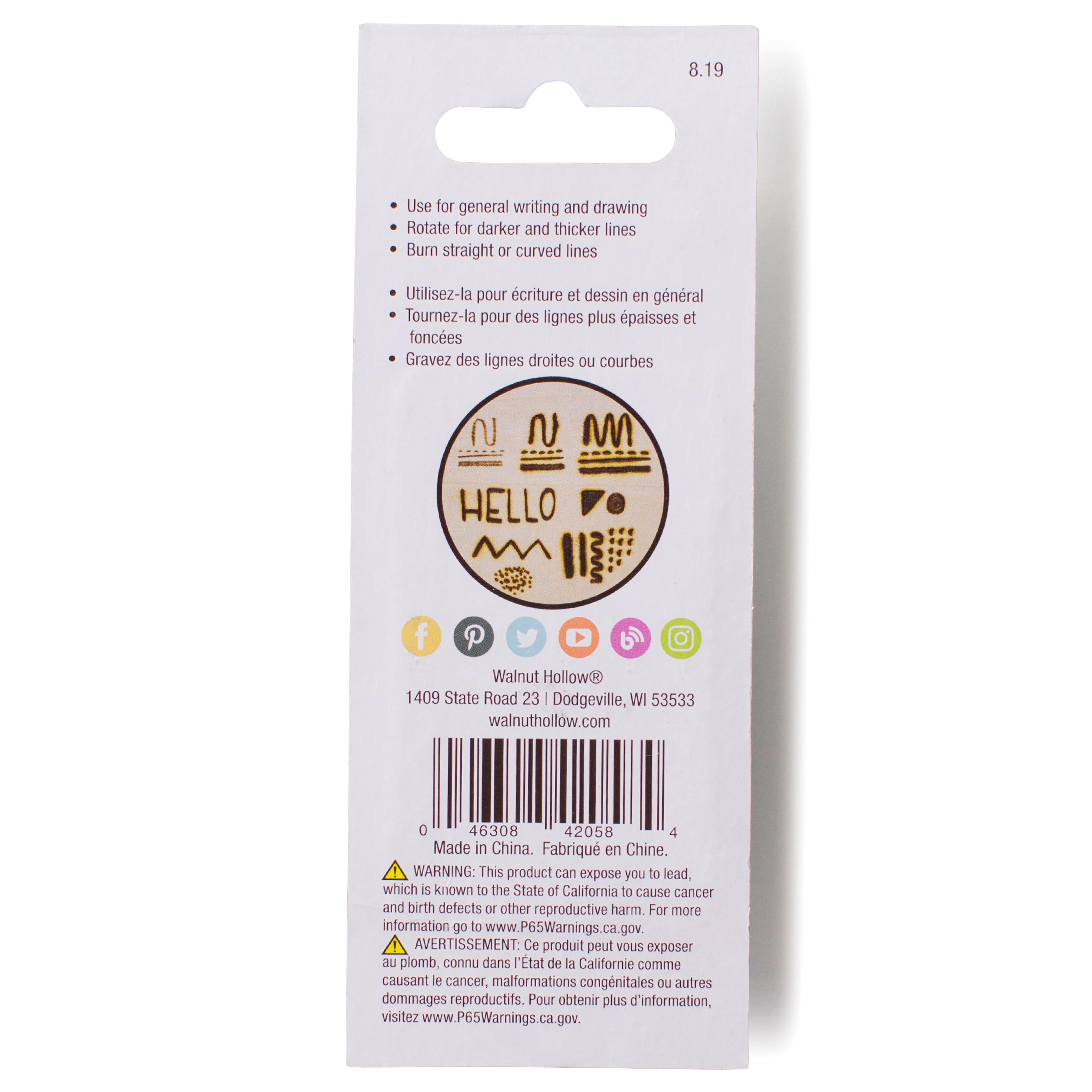 Outil général de pyrogravure sur bois à pointe de dessin Walnut Hollow