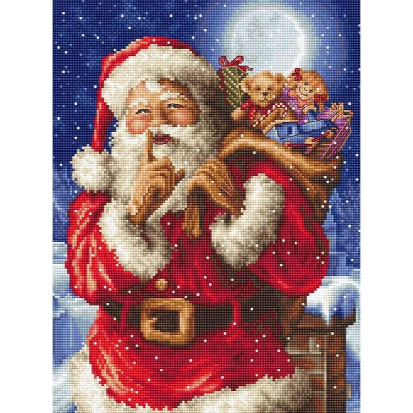 Letistitch Santa&#x27;s Secret Counted Cross Stitch Kit
