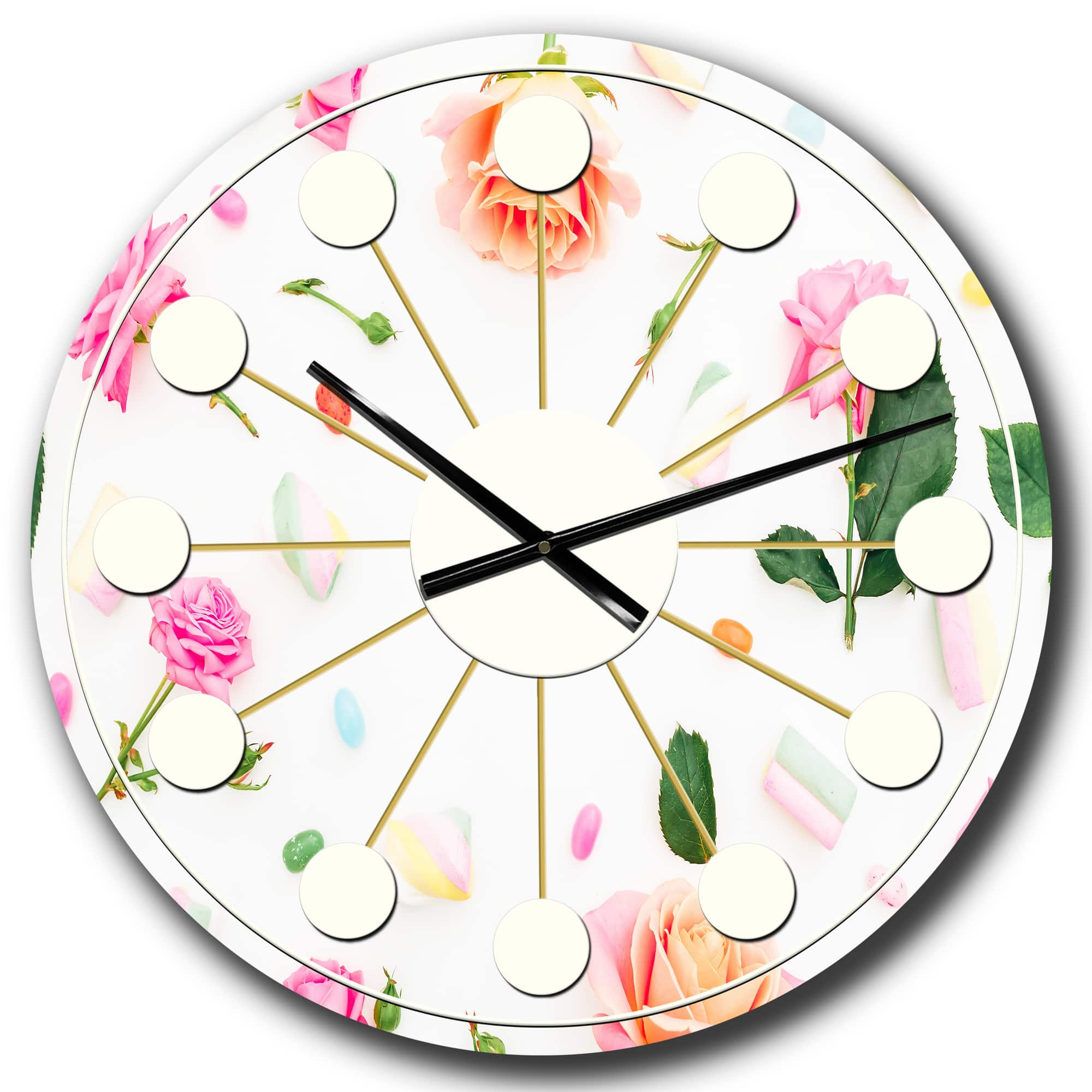 Designart Floral Botanical Retro VI Mid-Century Modern Wall Clock