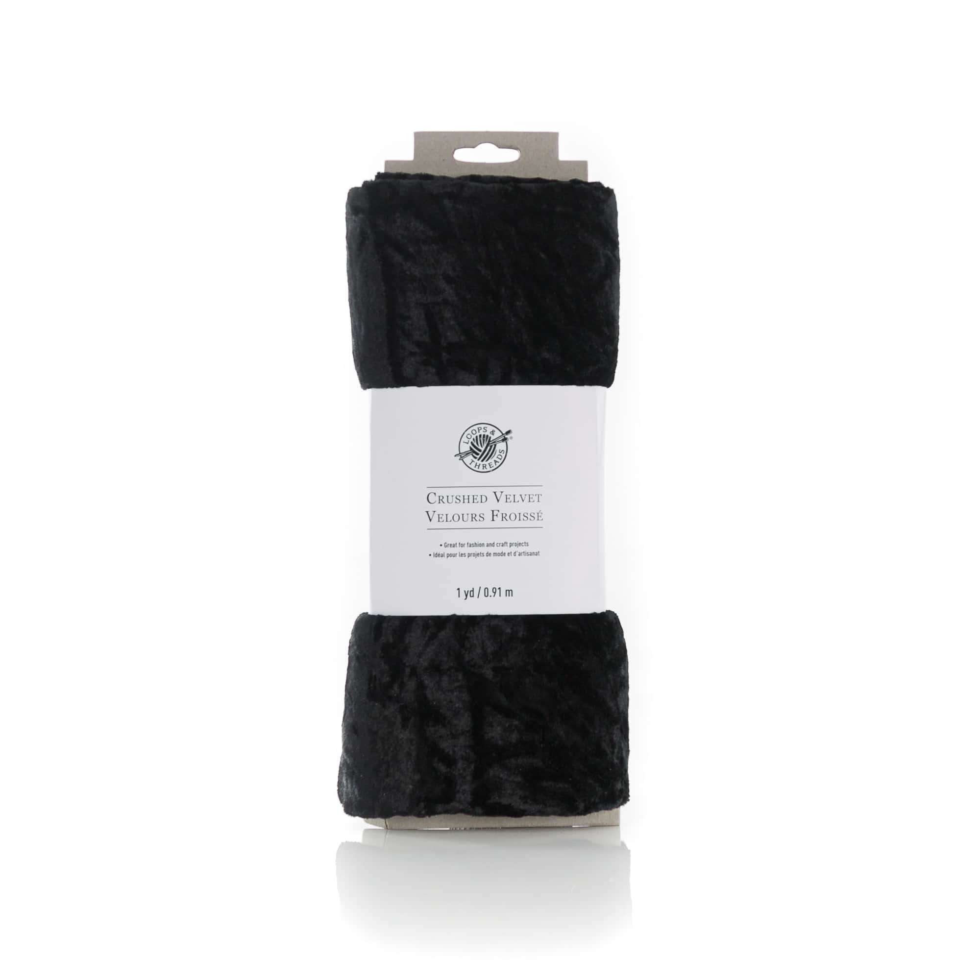 12 Pack: Black Crushed Velvet Fabric Bundle by Loops &#x26; Threads&#xAE;