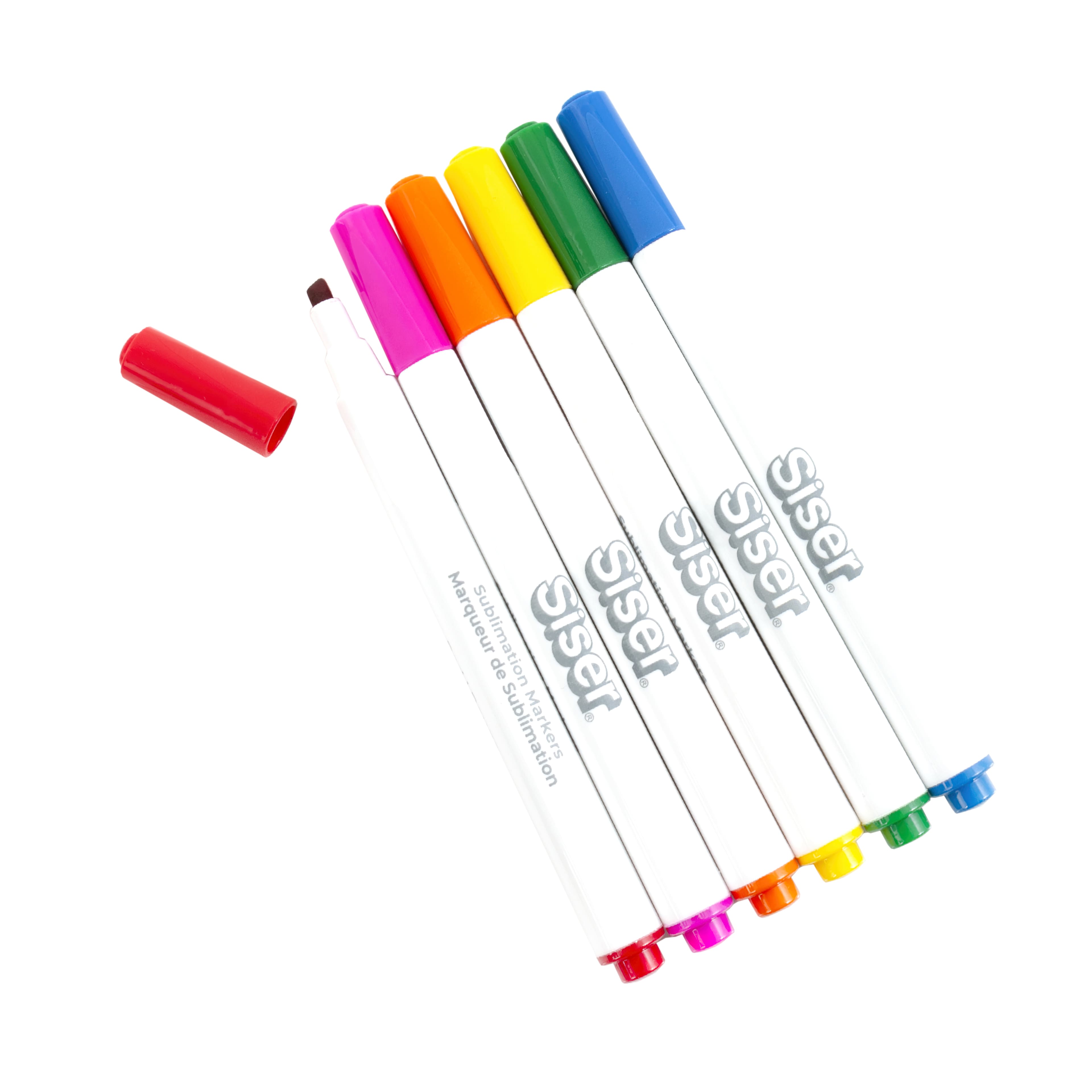 Siser&#xAE; 6 Color Chisel Tip Sublimation Markers