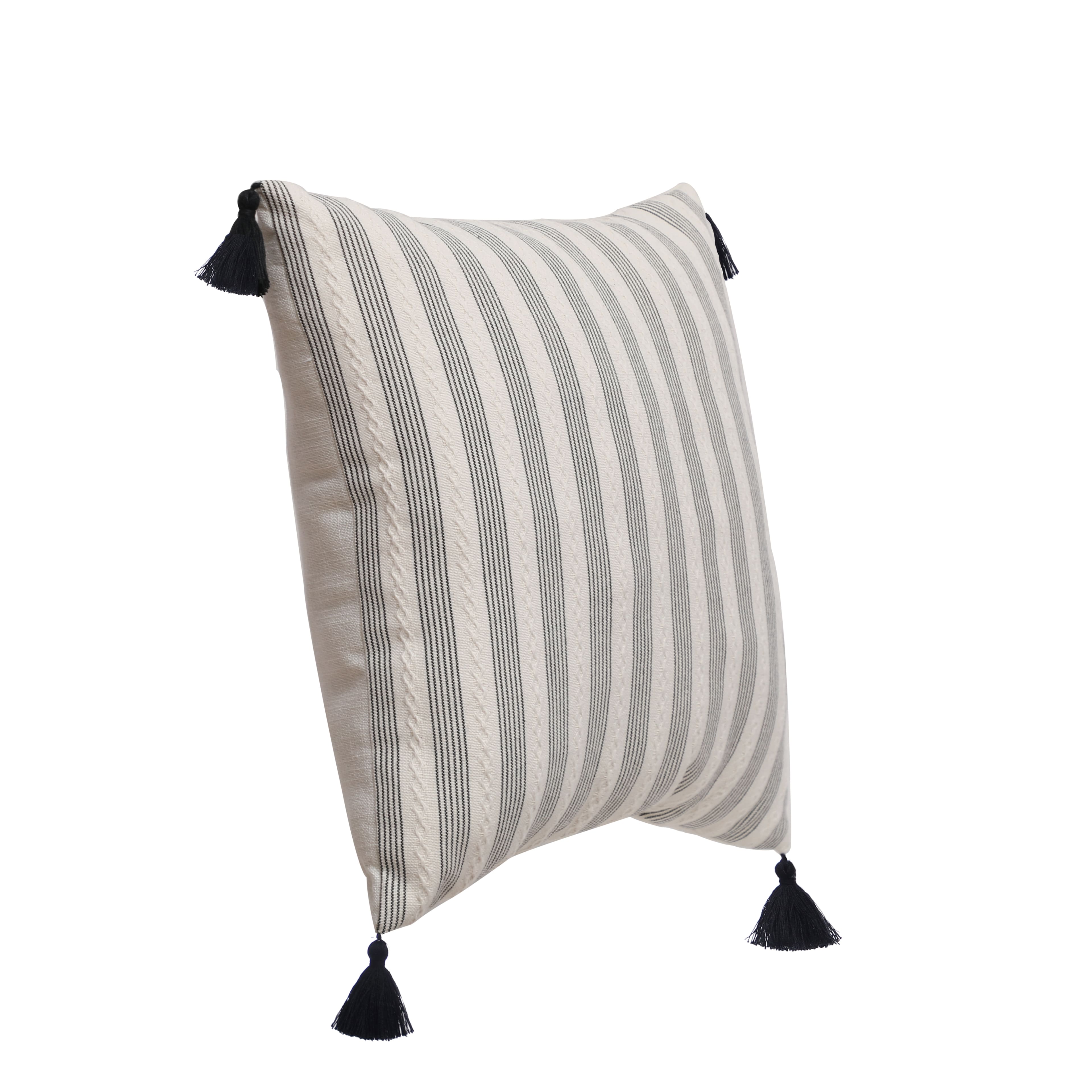 18&#x22; Black Striped Throw Pillow by Ashland&#xAE;