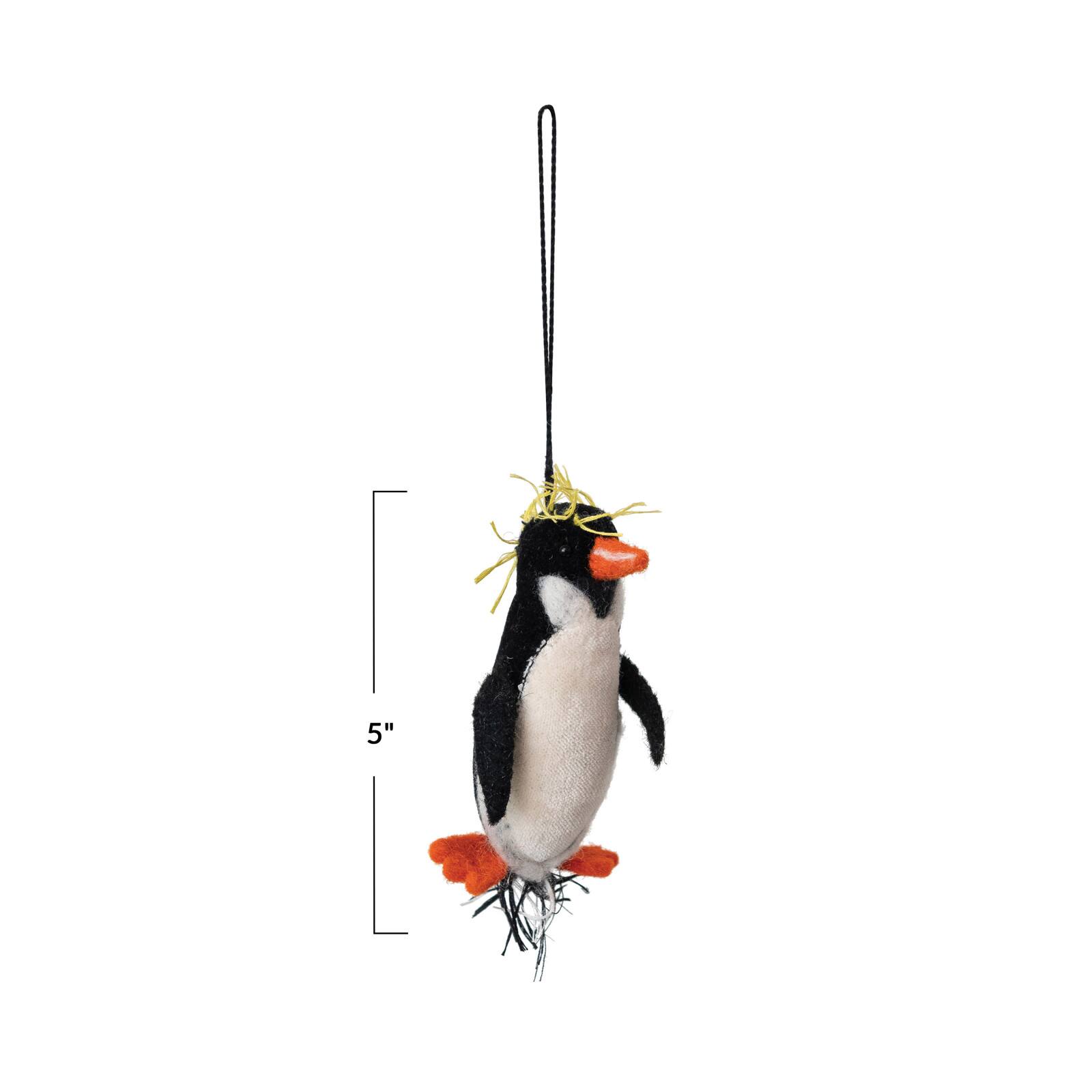Hello Honey&#xAE; 5&#x22; Black &#x26; White Velvet Penguin Ornament