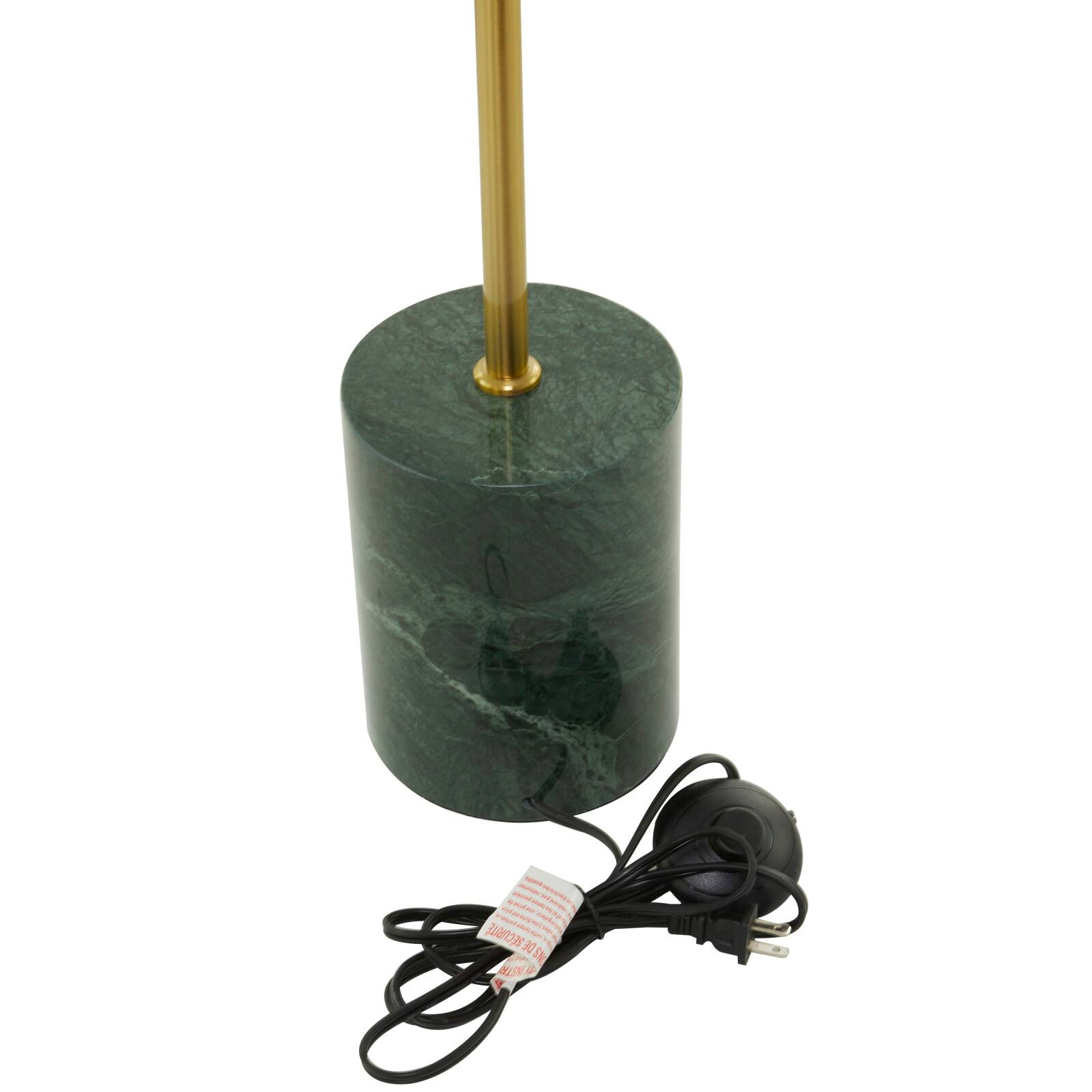 Black Metal Umbrella Style Floor Lamp with Marble Base 14" x 14" x 62"