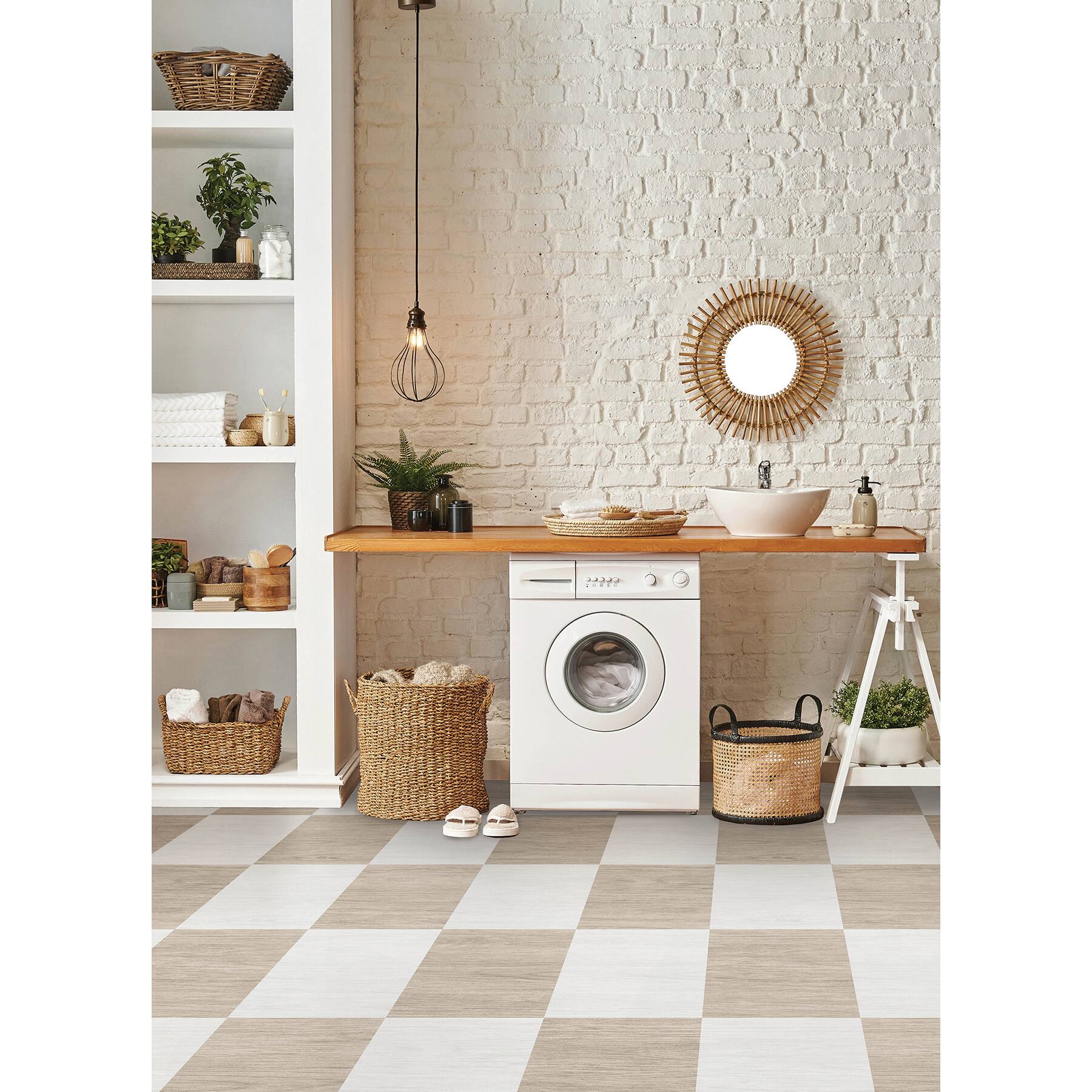 FloorPops Checkered Peel &#x26; Stick Floor Tiles
