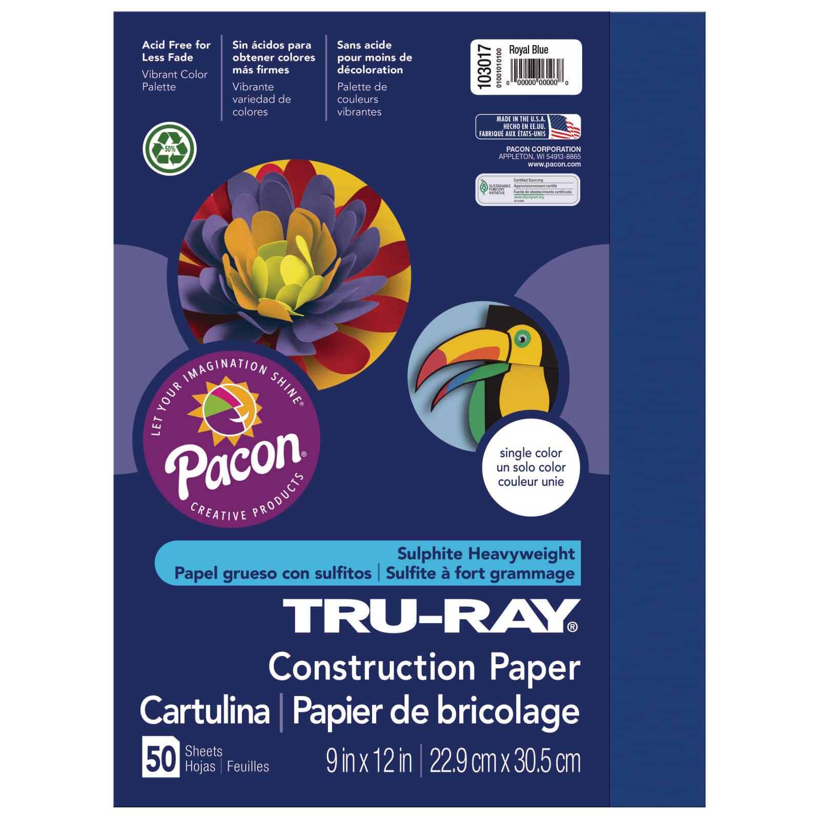 Pacon&#xAE; Tru-Ray&#xAE; 9&#x22; x 12&#x22; Construction Paper, 50 Sheets