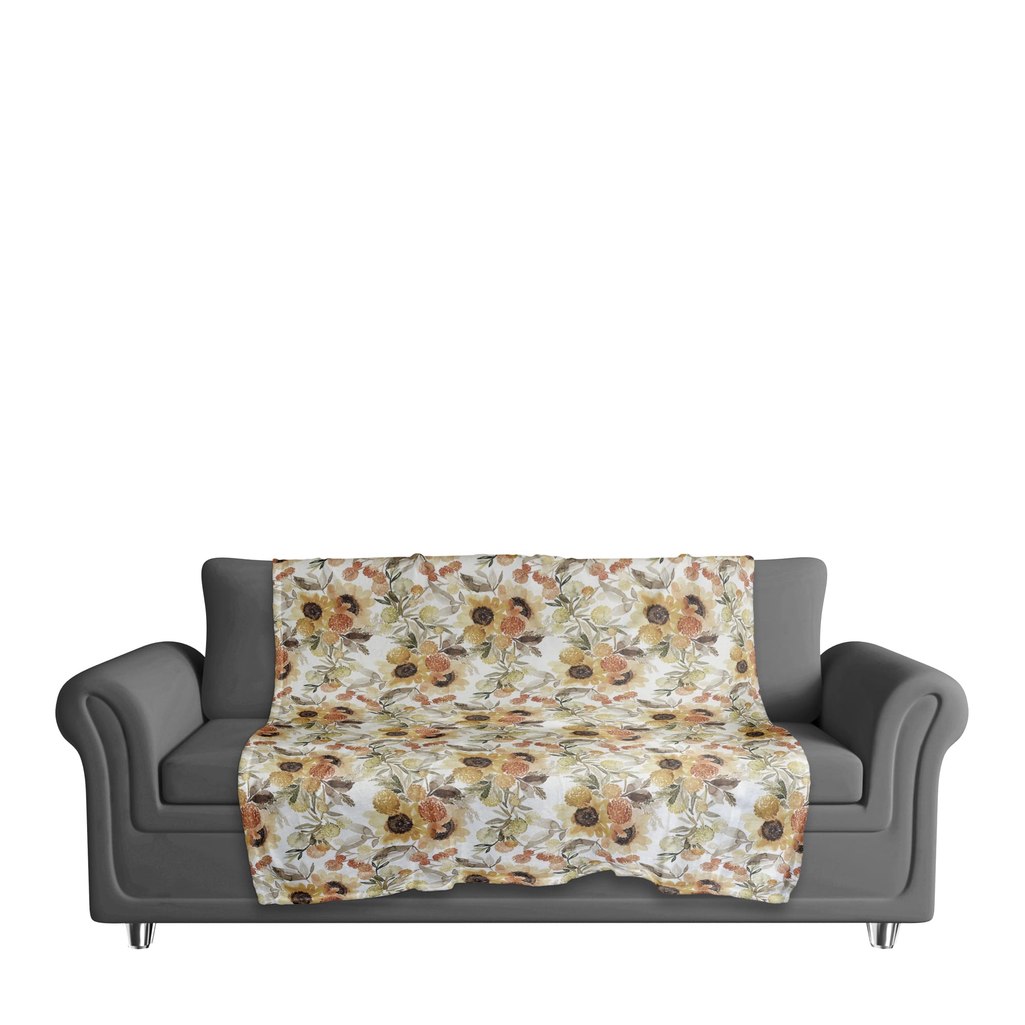 Fall Sunflowers Coral Fleece Blanket