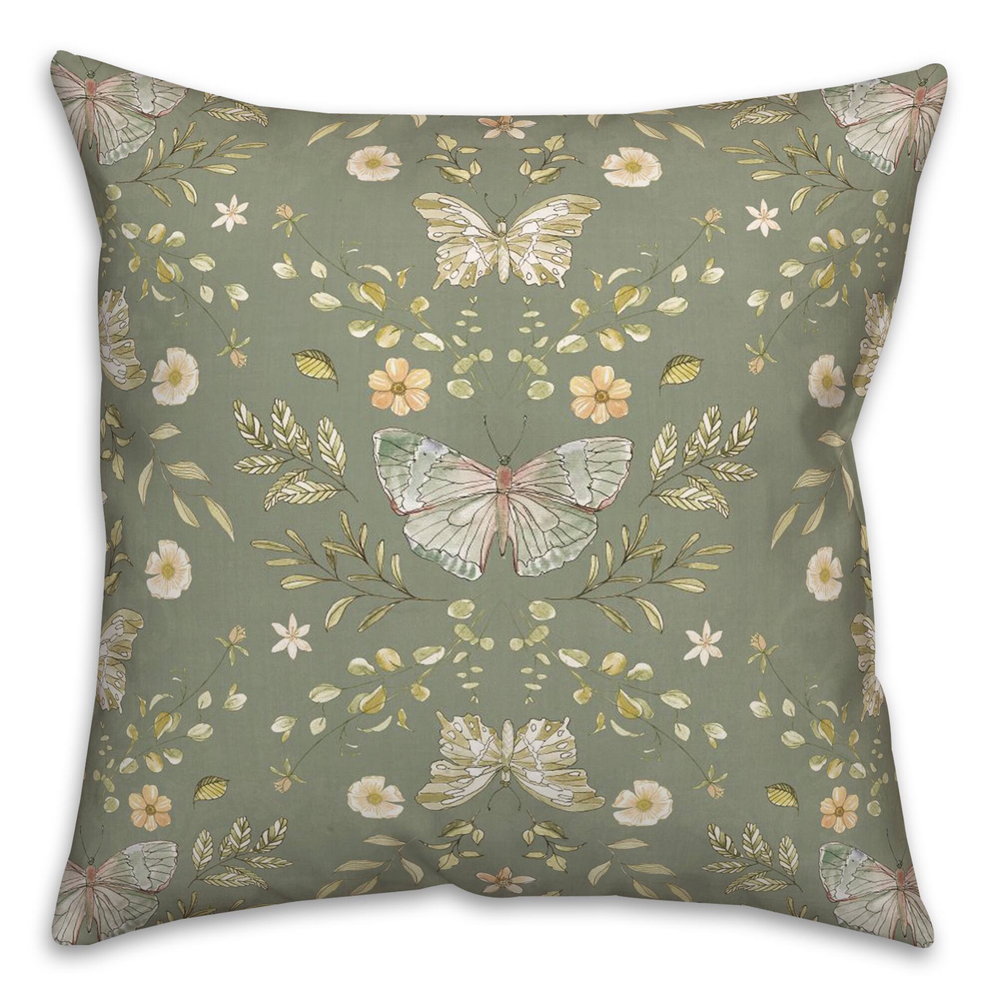 Butterfly Pattern Throw Pillow