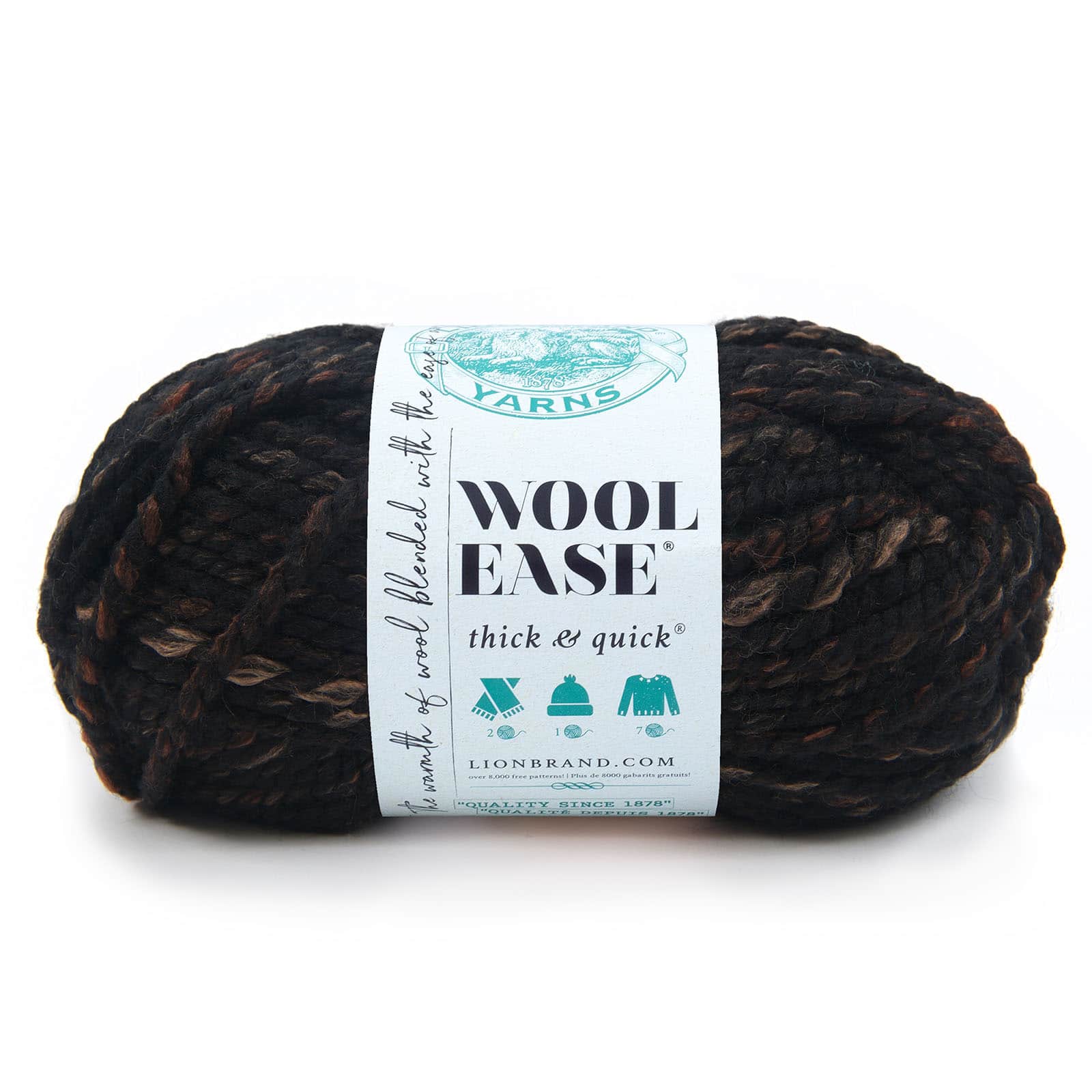 Lion Brand Wool-Ease Thick & Quick Yarn- Charcoal – Flock of Knitters