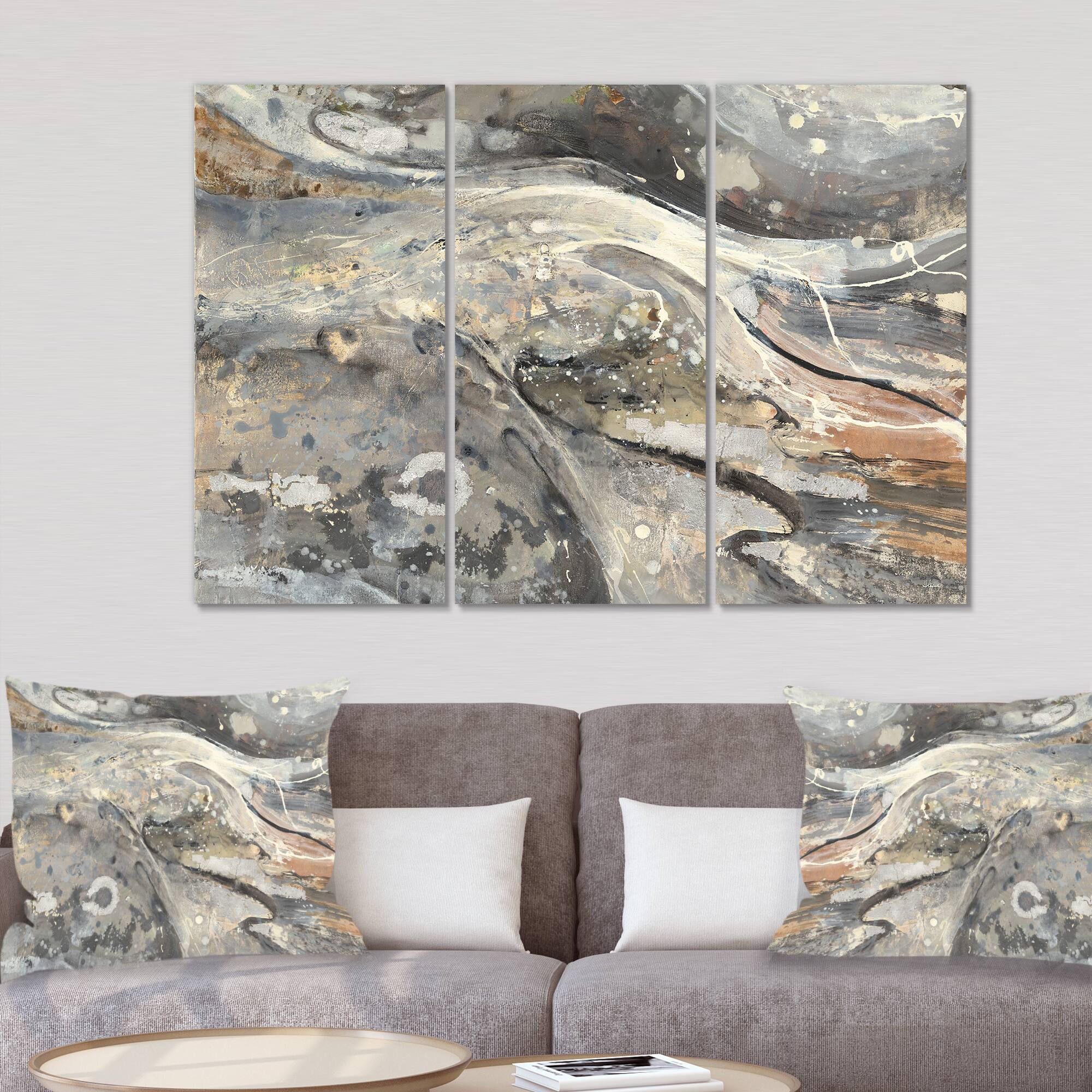 Designart - Fire and Ice Minerals I - Farmhouse Gallery-wrapped Canvas