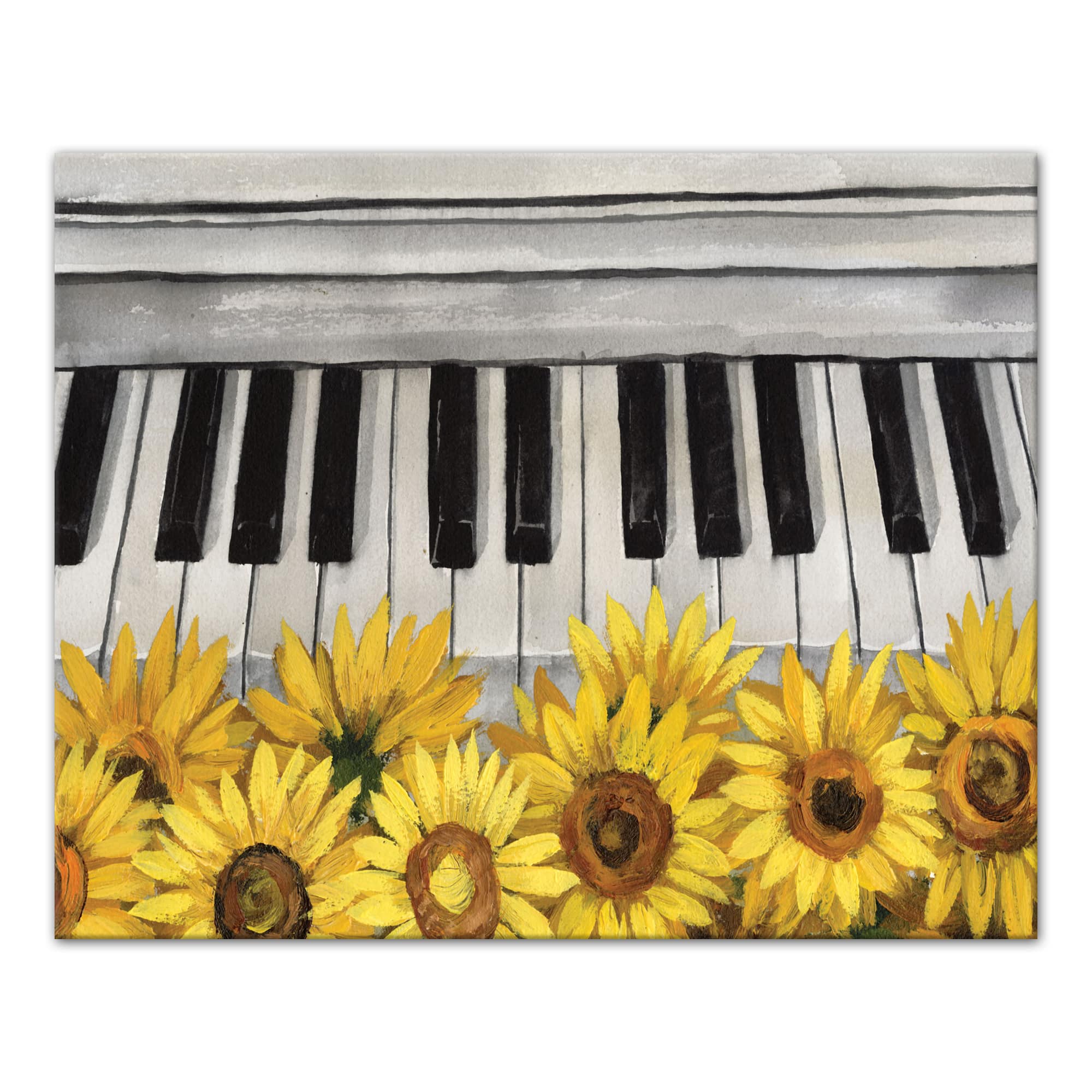 Music &#x26; Sunflowers Canvas Wall Art