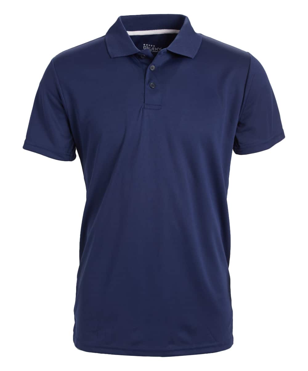 Galaxy by Harvic Tagless Dry-Fit Moisture-Wicking Men's Polo Shirt