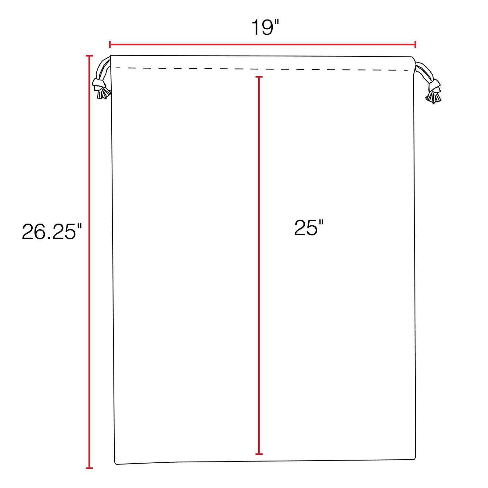 19" x 26" Delivered By Christmas Red Cotton Drawstring Bag