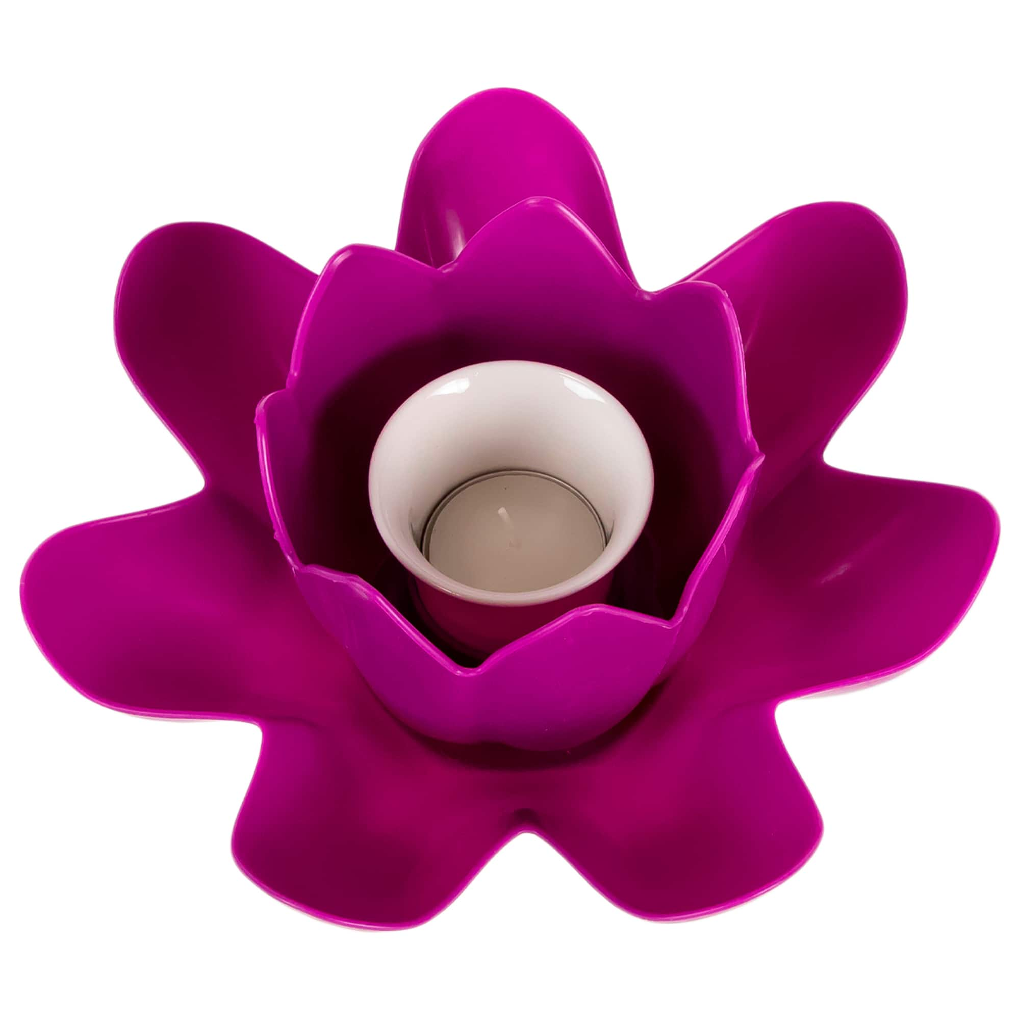 Swim Central 7.5&#x22; Magenta Hydro Tools Pool or Spa Floating Flower Candle Light