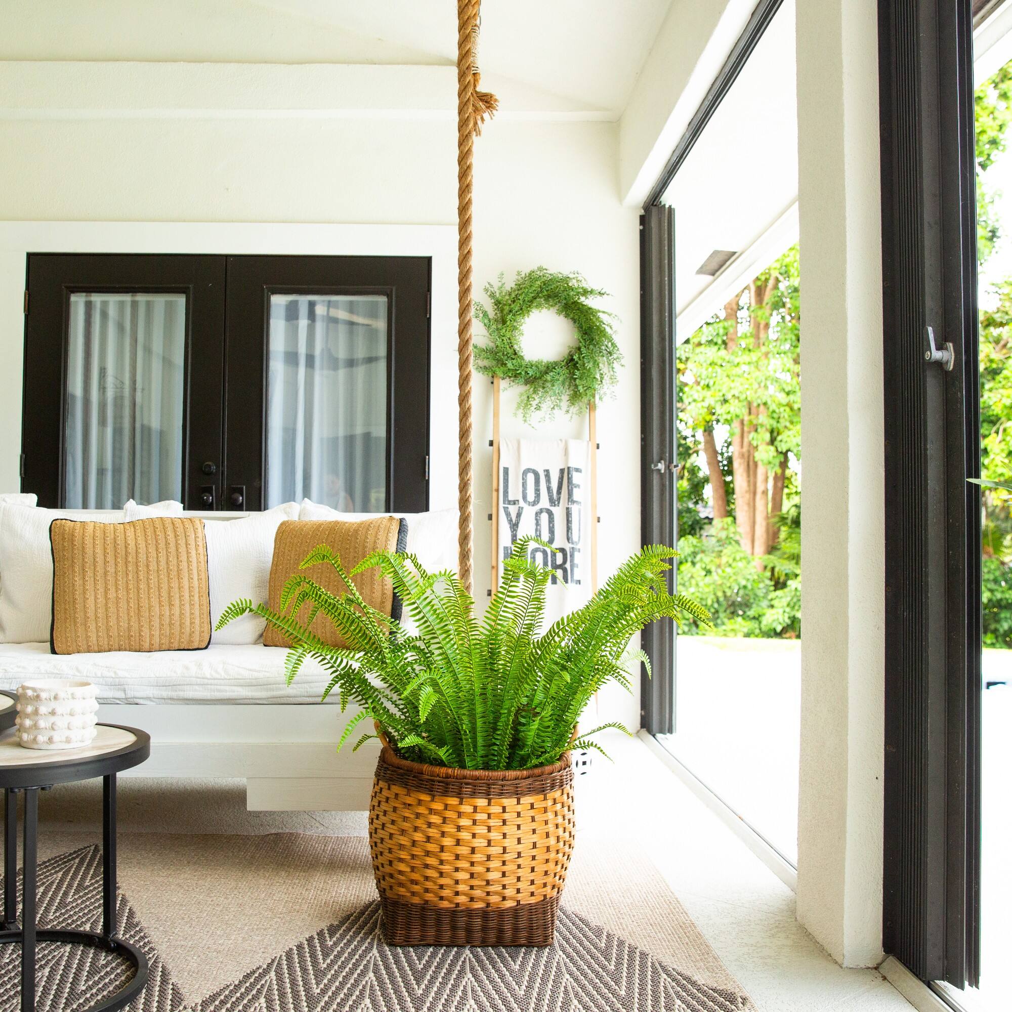 3ft. UV Resistant Artificial Boston Fern Plant with Real Touch Leaves (Indoor/Outdoor)