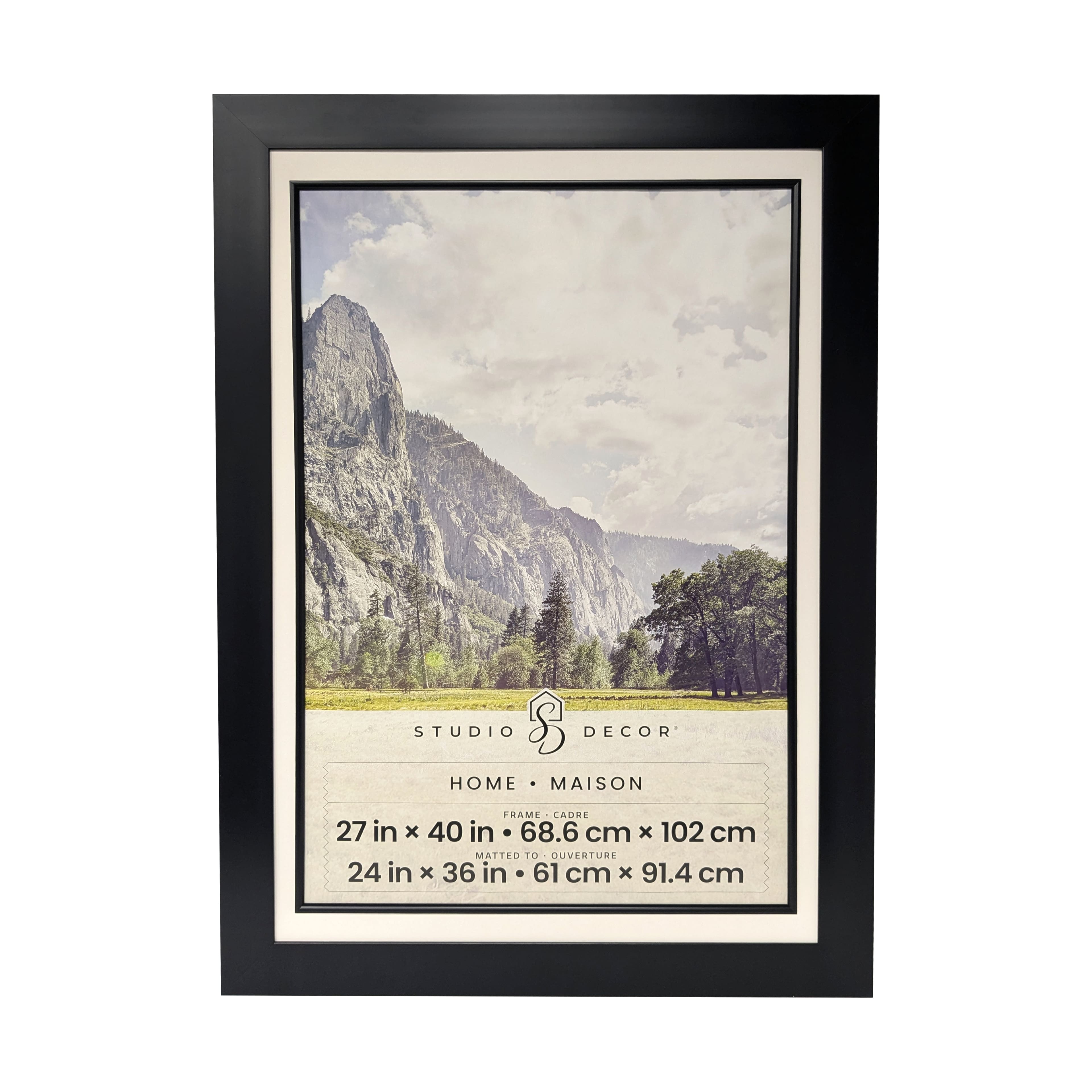 Home Black Flat Frame with Beveled Mat by Studio D&#xE9;cor&#xAE;