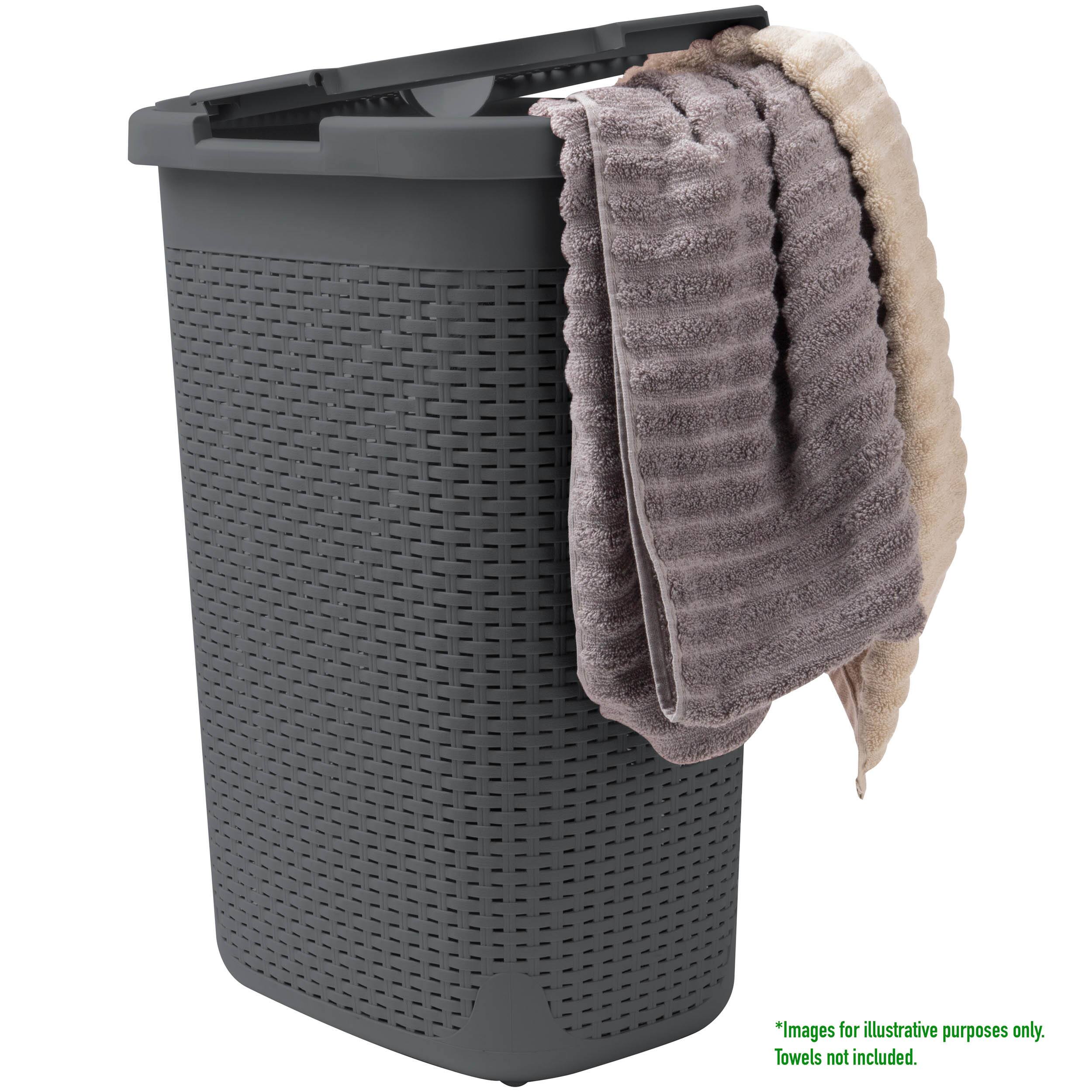 Mind Reader 60L Hamper Laundry Basket with Cutout Handles