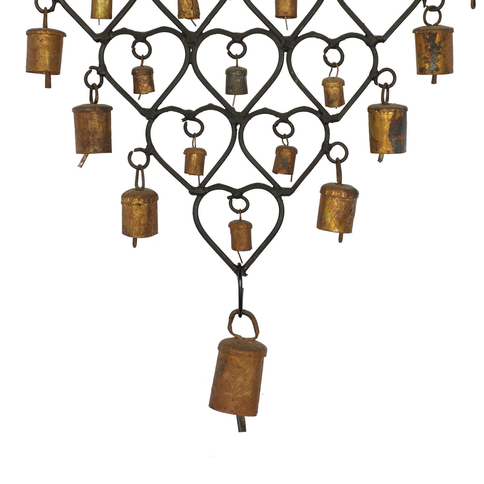 31&#x22; Brass Metal Heart Eclectic Windchime