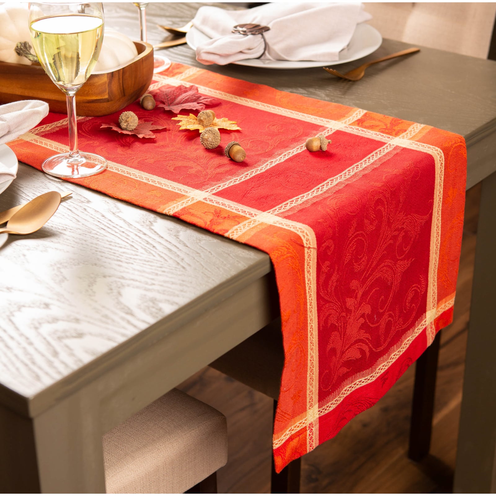 DII® 108" Harvest Wheat Jacquard Table Runner