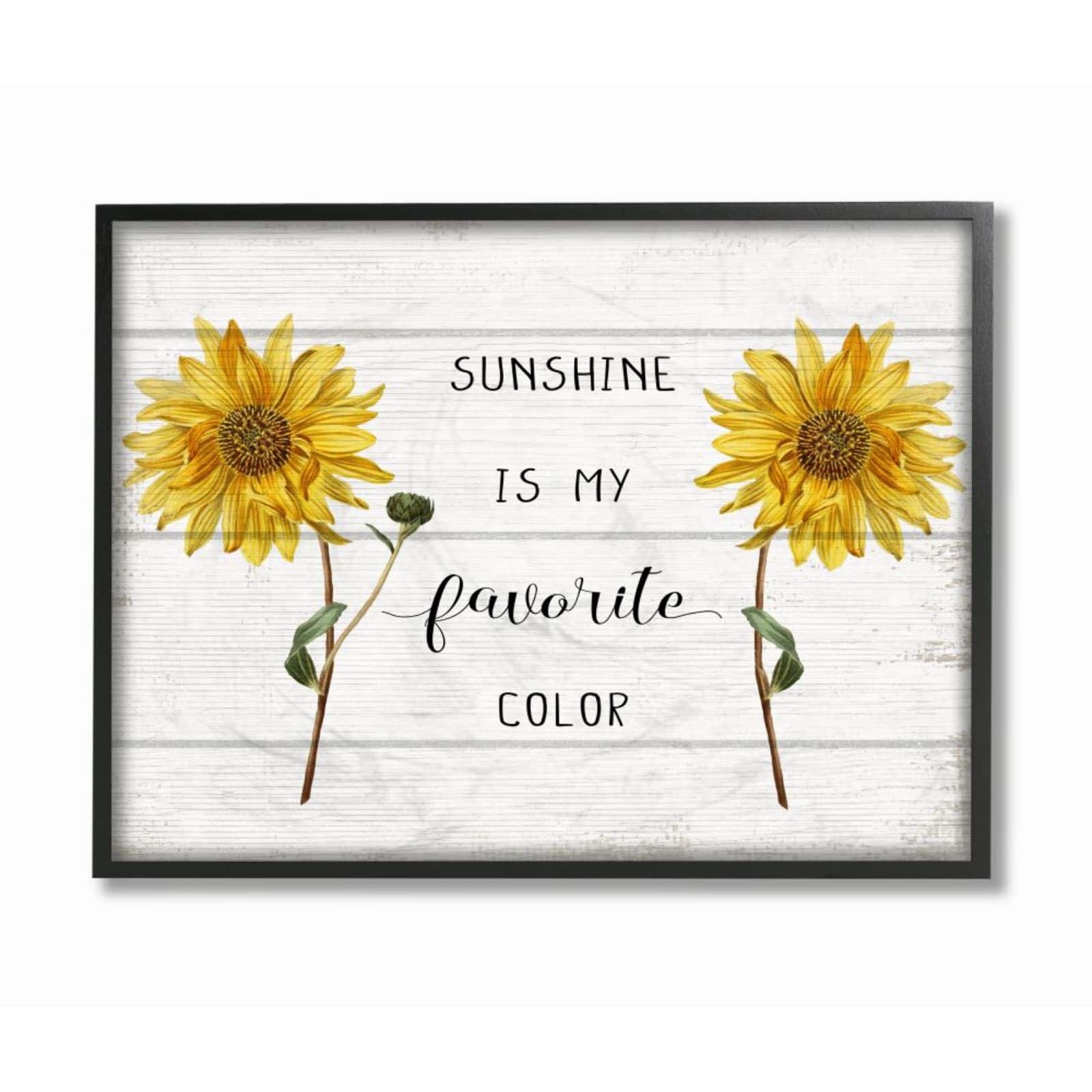 Stupell Industries Sunshine is My Favorite Color Black Framed Wall Art